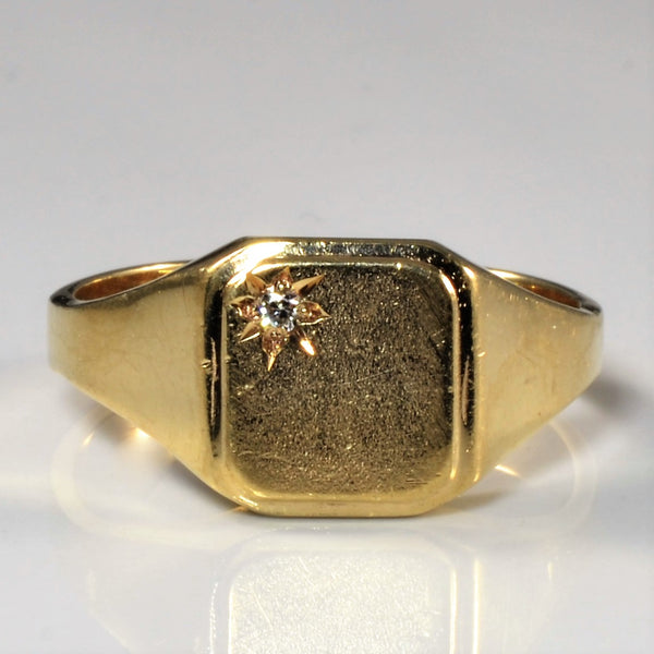 Starburst Diamond Signet Ring | 0.03ct | SZ 10 |