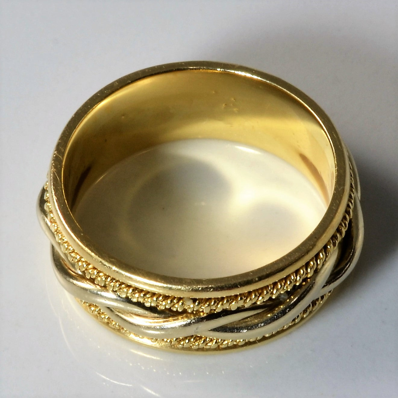 Braided Two Tone Gold Band | SZ 8 |