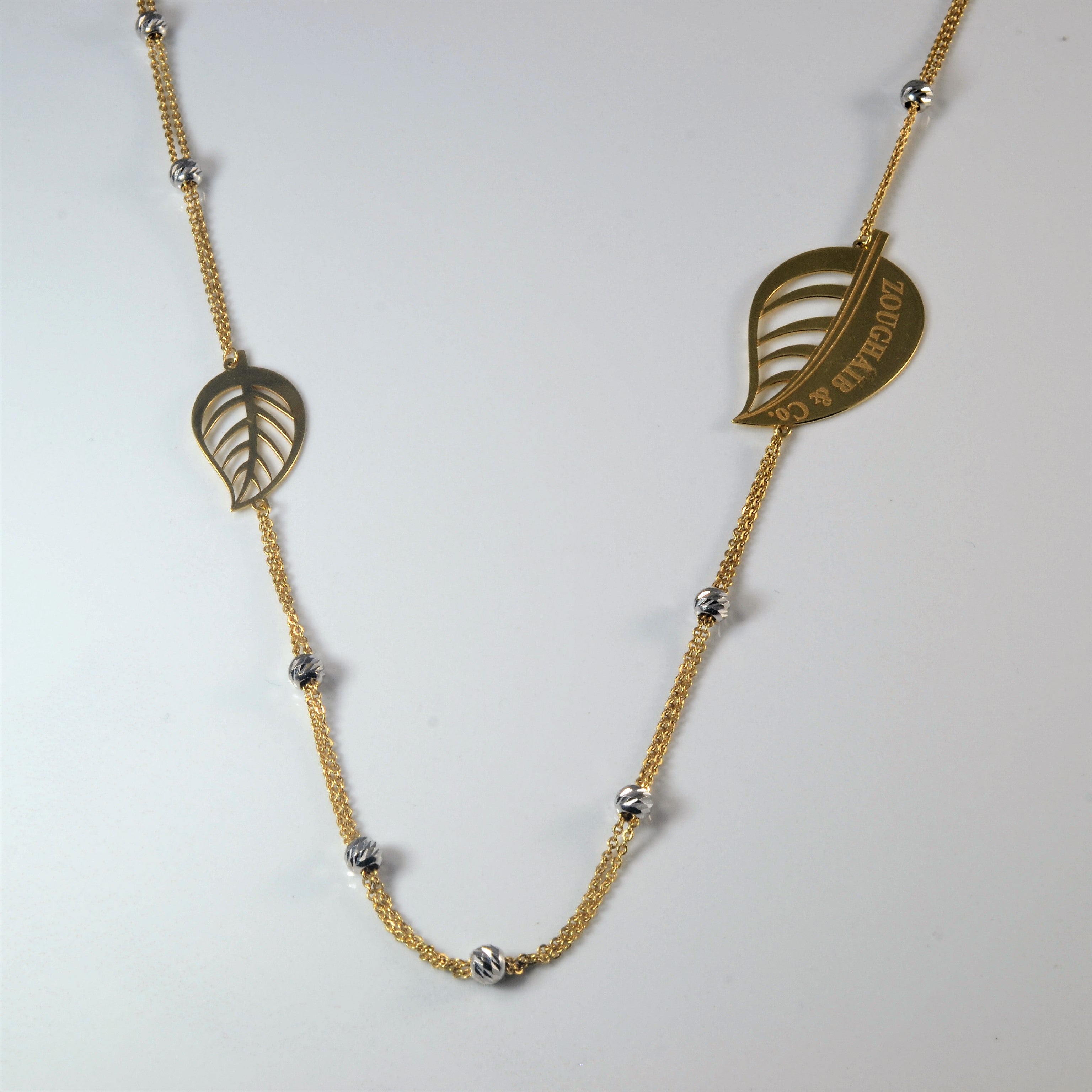 Zoughaib & Co. Leaf Design Long Necklace | 40" |