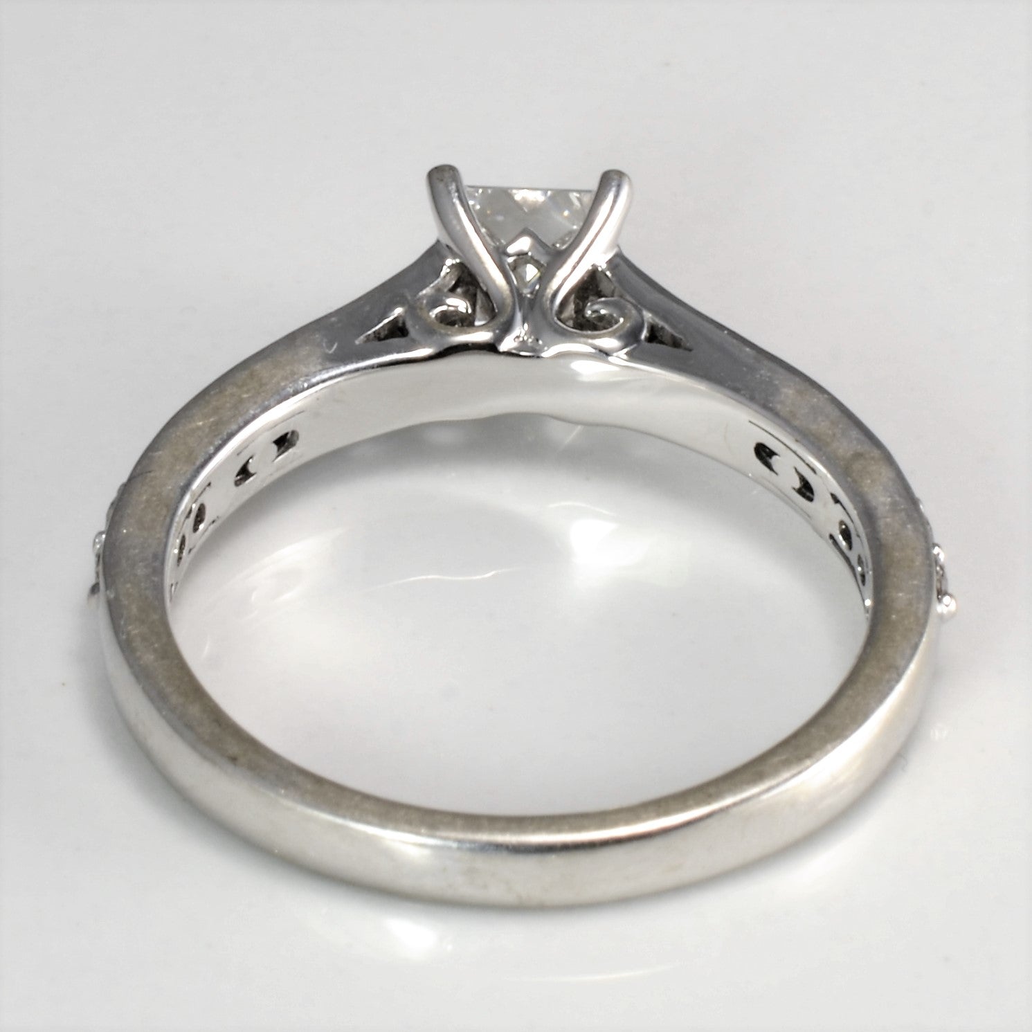 Side Stone Princess Engagement Ring | 0.84 ctw | SZ 7 |