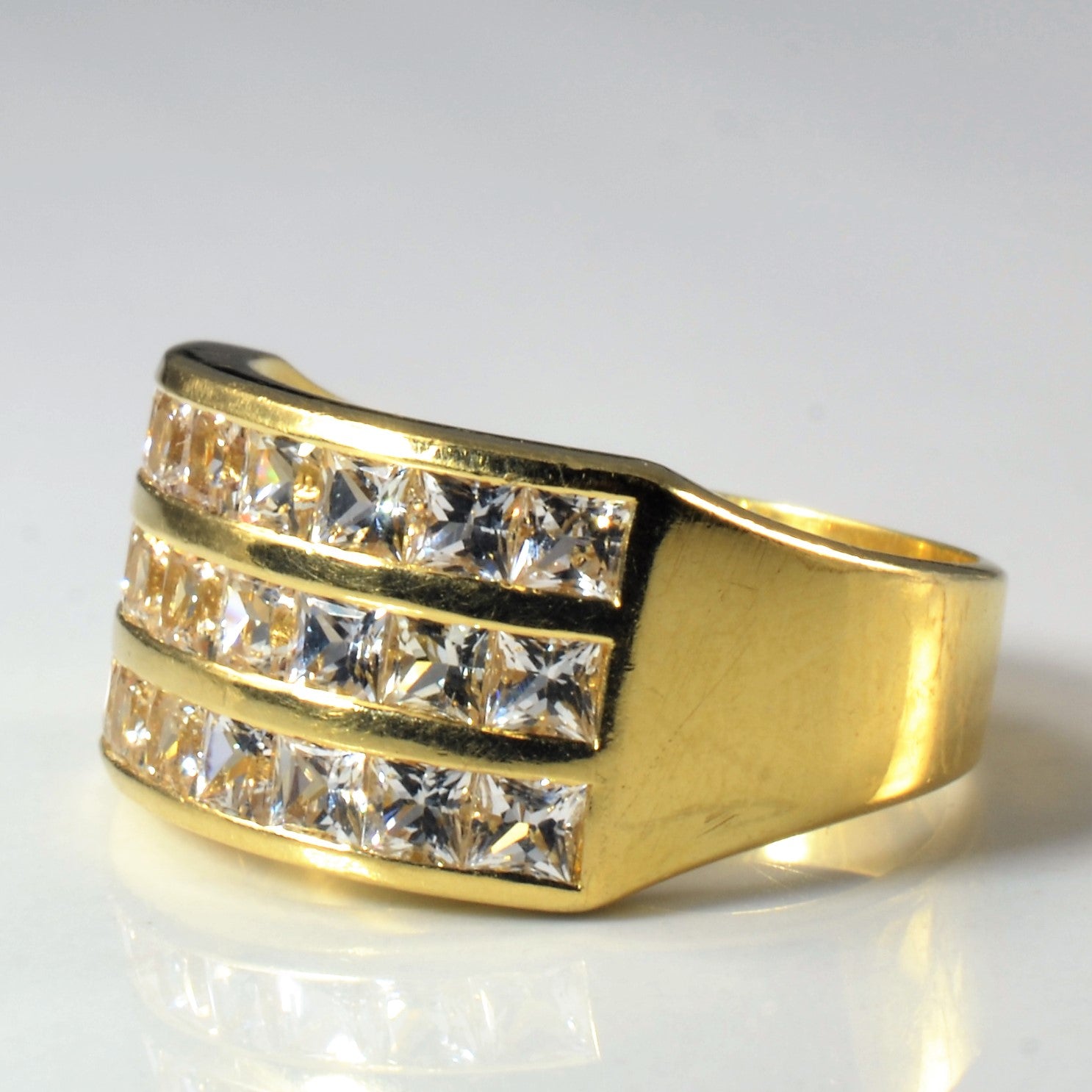 Triple Channel White Sapphire Ring | 2.05ctw | SZ 7 |