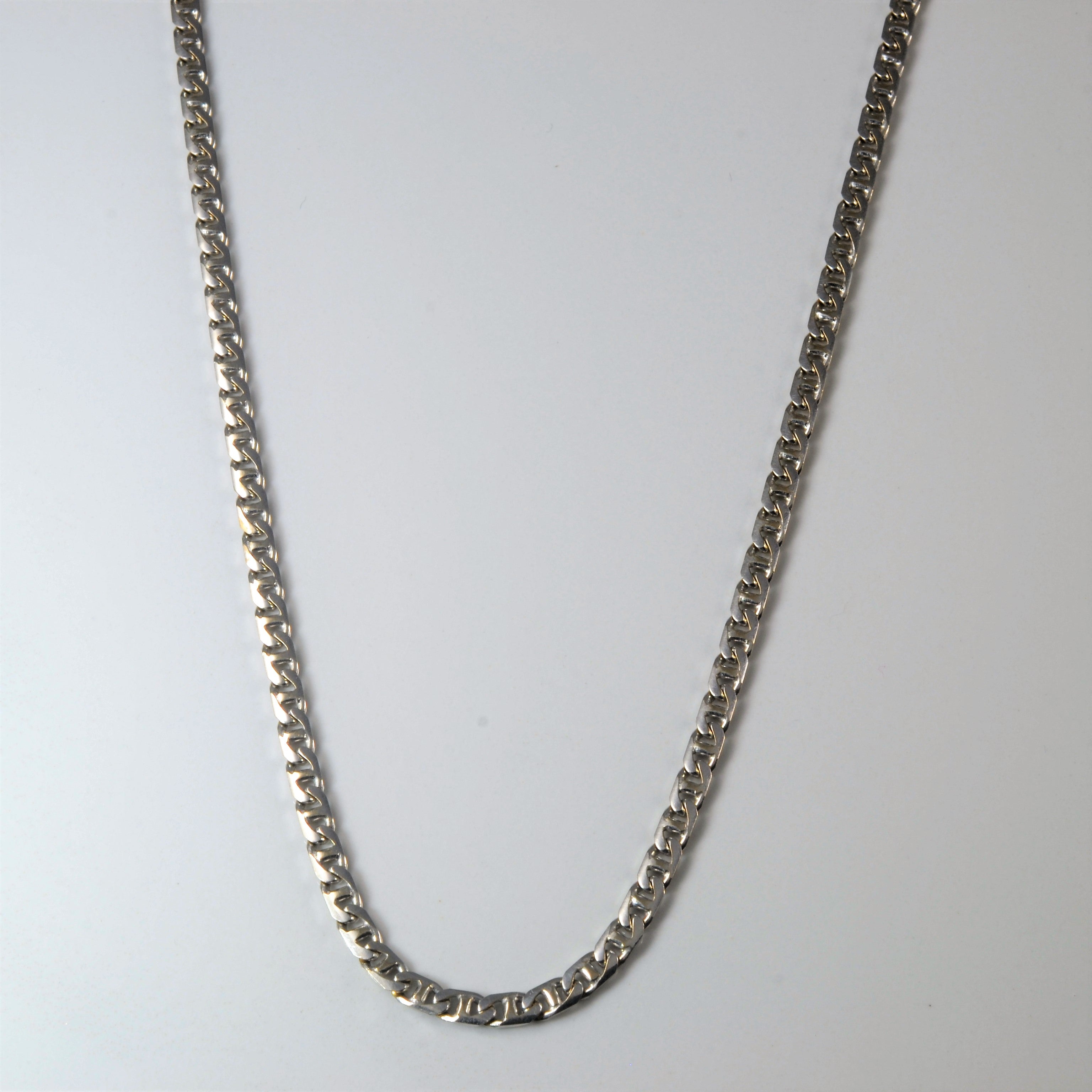 18k White Gold Anchor Chain | 18" |