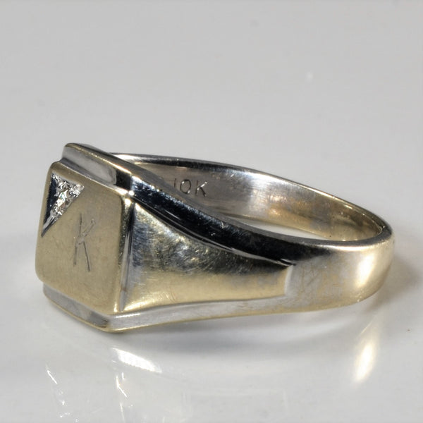 Diamond Initial Signet Ring | 0.01ct | SZ 6.25 |