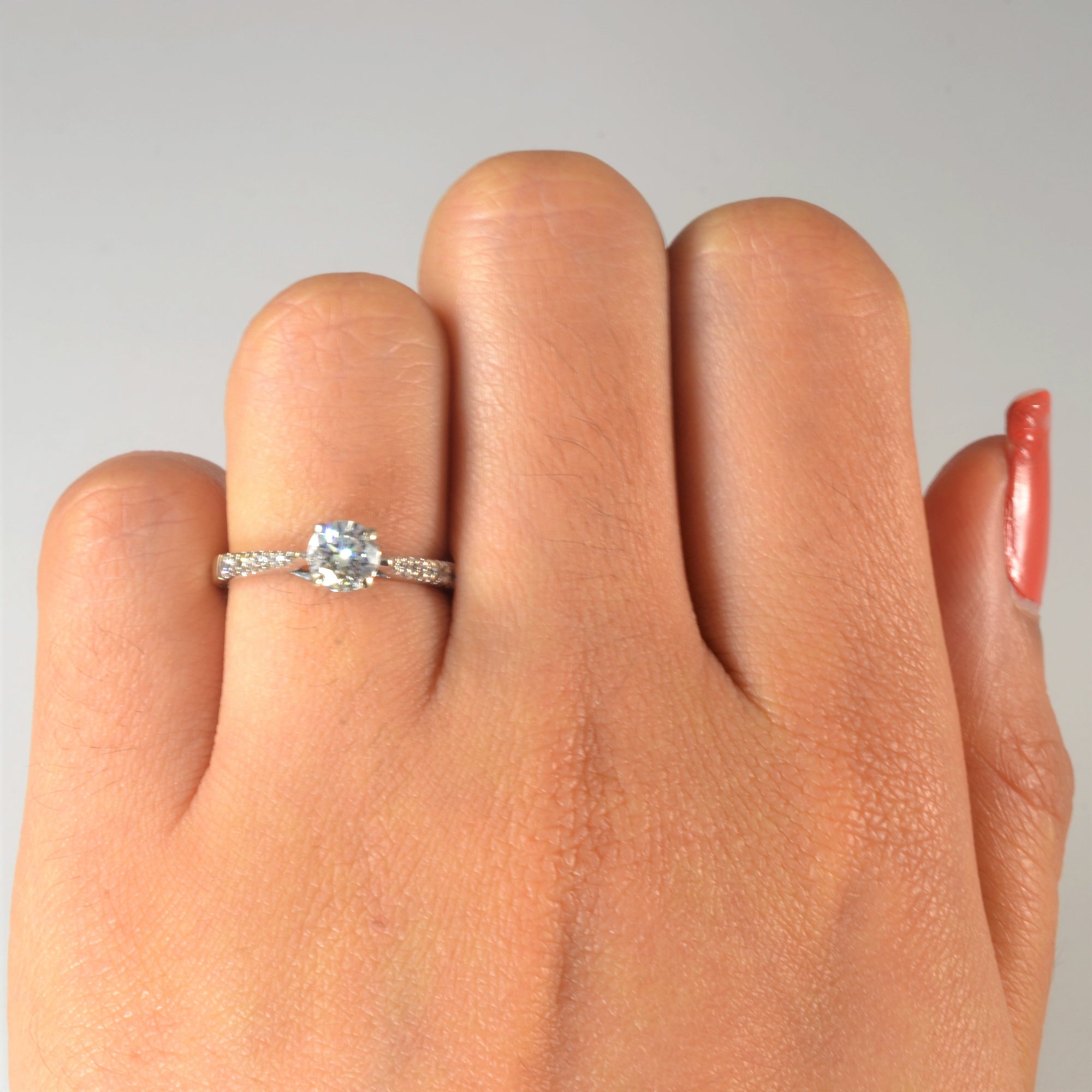 Tapered Side Stone Diamond Engagement Ring | 0.54ctw | SZ 4.75 |