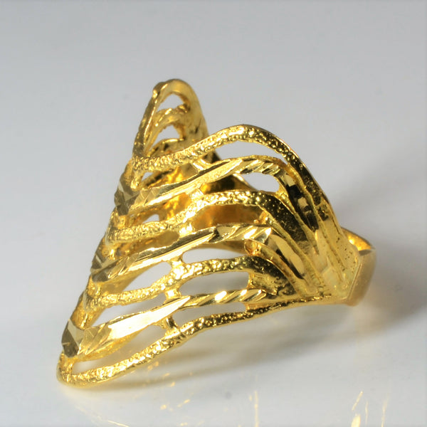 22k Yellow Gold Wide Chevron Ring | SZ 9 |