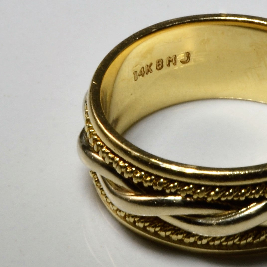 Braided Two Tone Gold Band | SZ 8 |