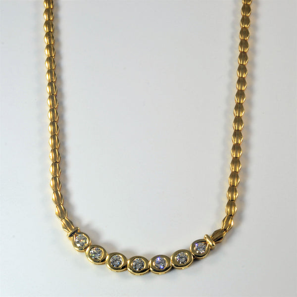 Bezel Set Diamond Collar Necklace | 15