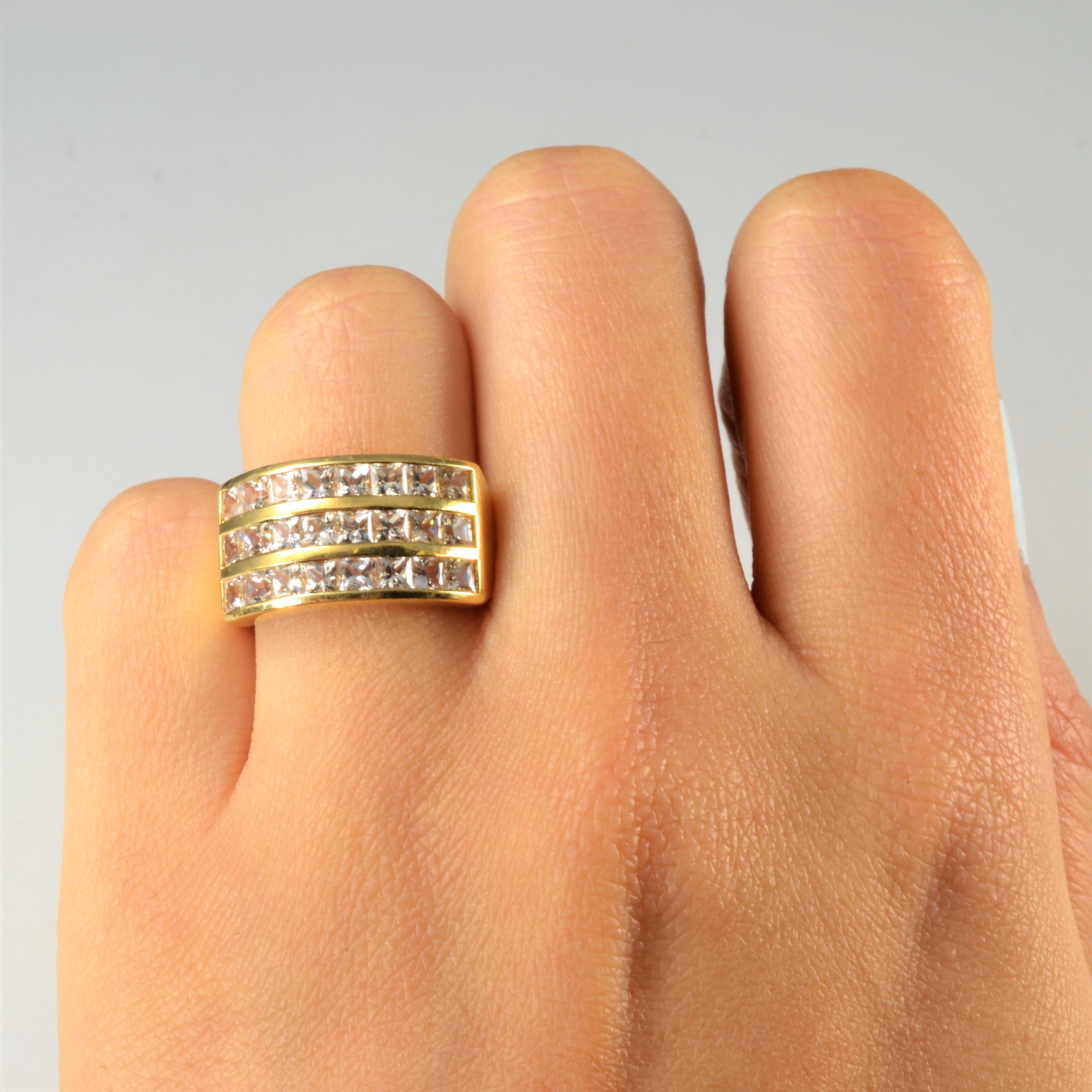 Triple Channel White Sapphire Ring | 2.05ctw | SZ 7 |