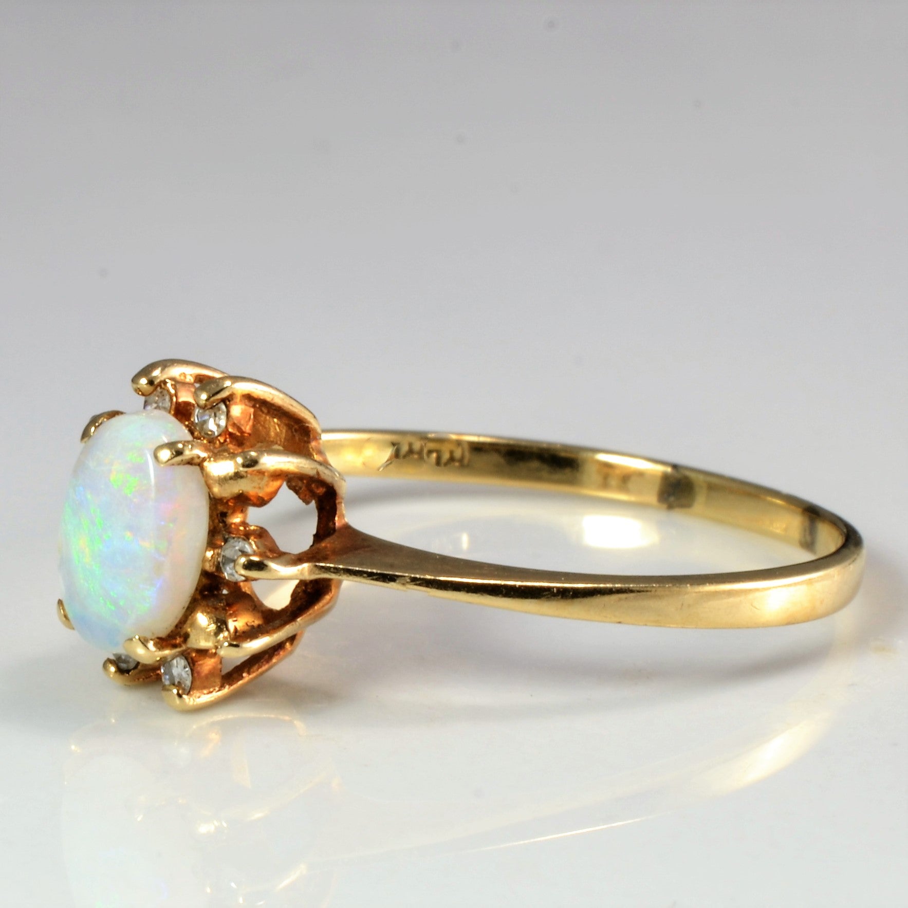 Opal & Diamond Cocktail Ring | 0.05 ctw, SZ 10 |
