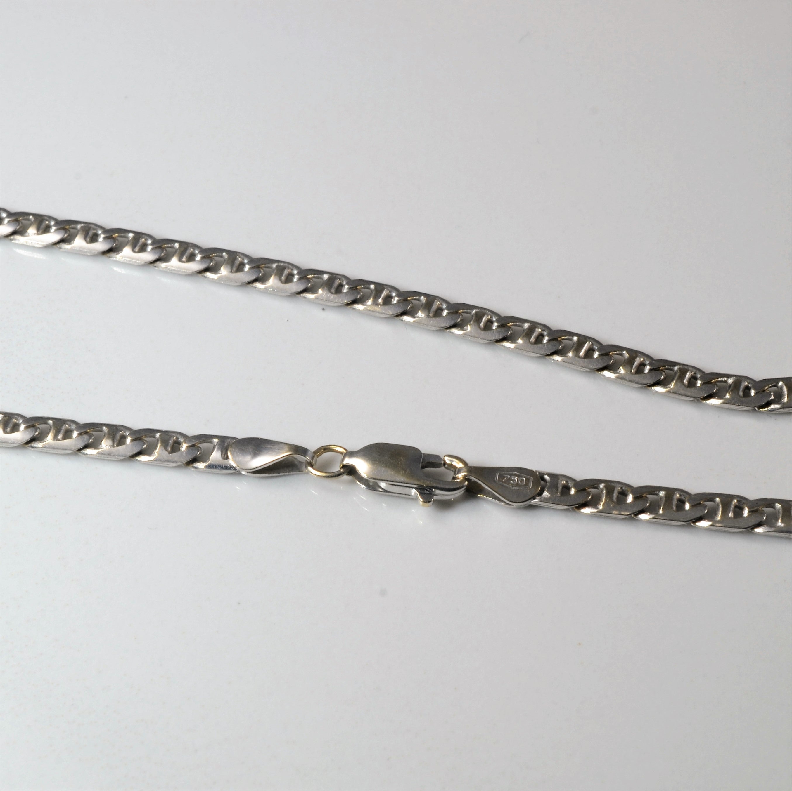 18k White Gold Anchor Chain | 18" |