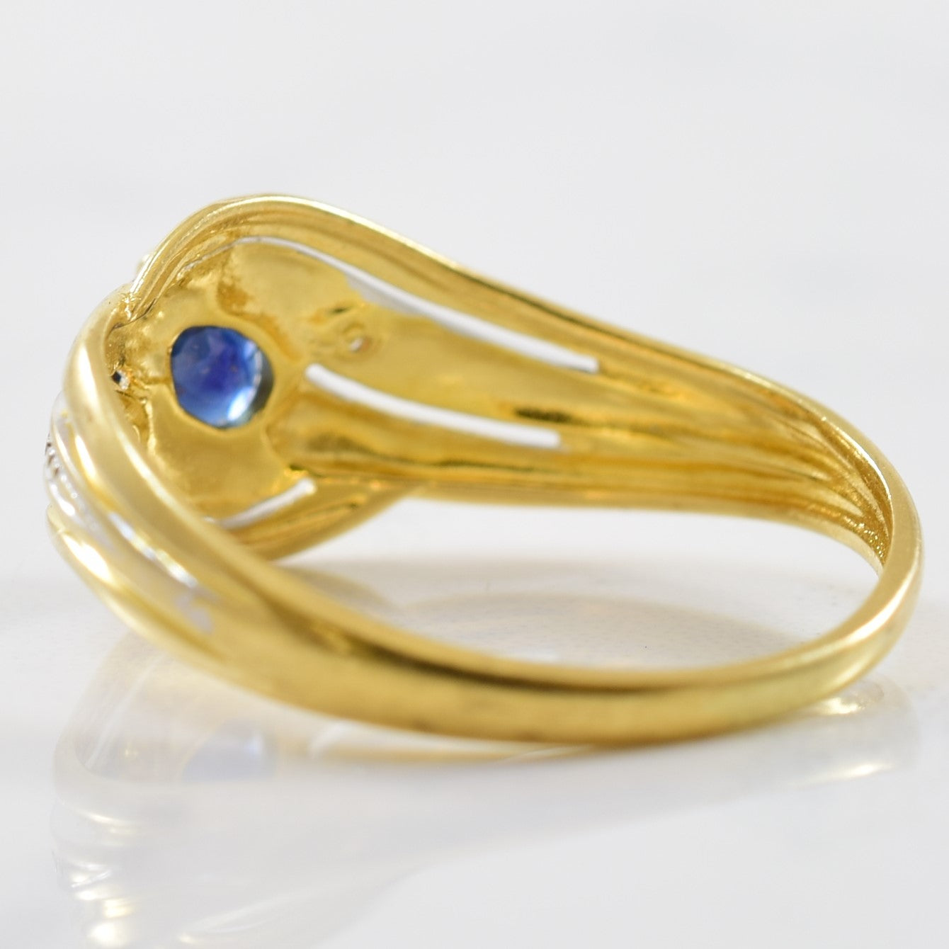 Blue Sapphire & Diamond Ring | 0.01 ctw, 0.35 ct | SZ 4.5 |
