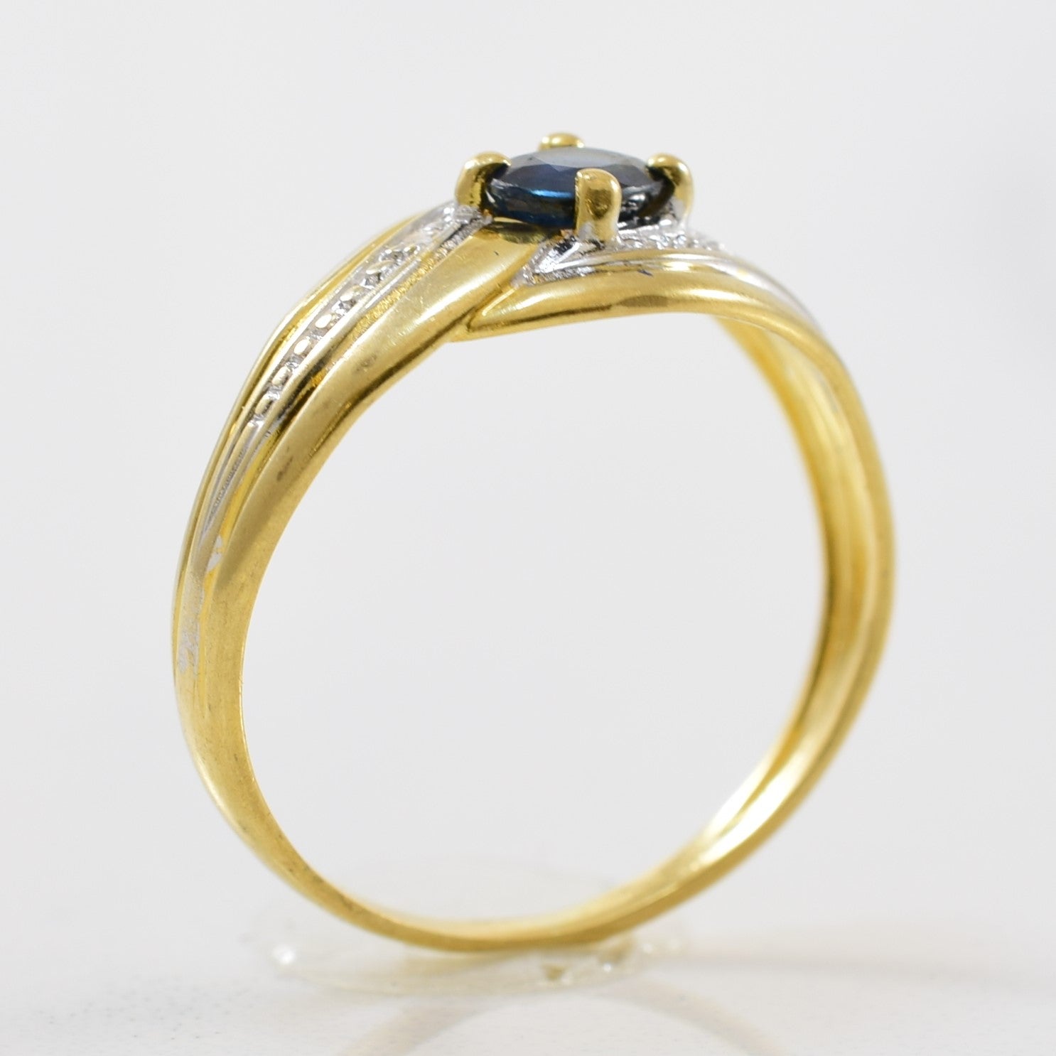 Blue Sapphire & Diamond Ring | 0.01 ctw, 0.35 ct | SZ 4.5 |