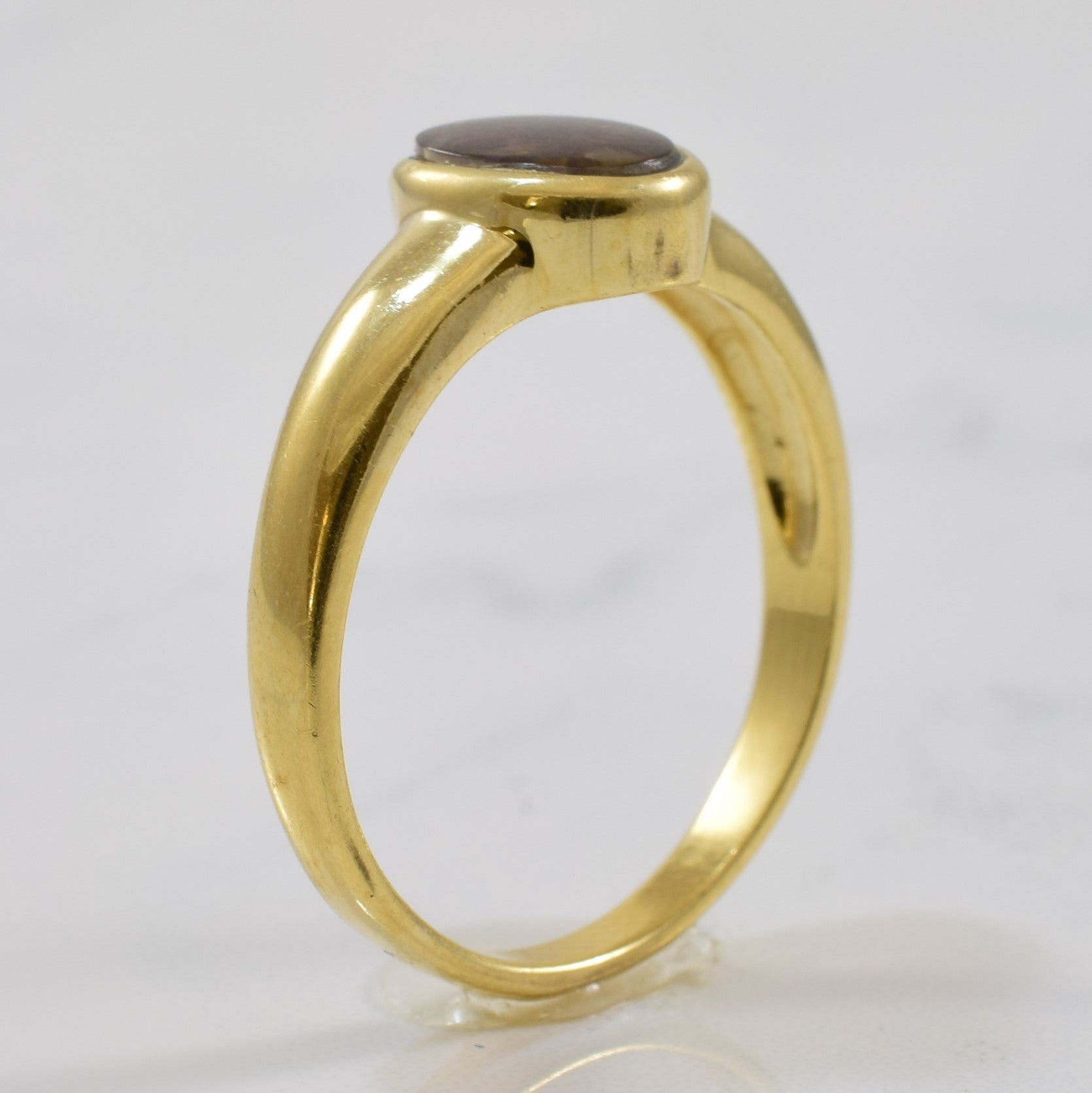 Bezel Set Ammolite Ring | 0.75 ct | SZ 9.25 |