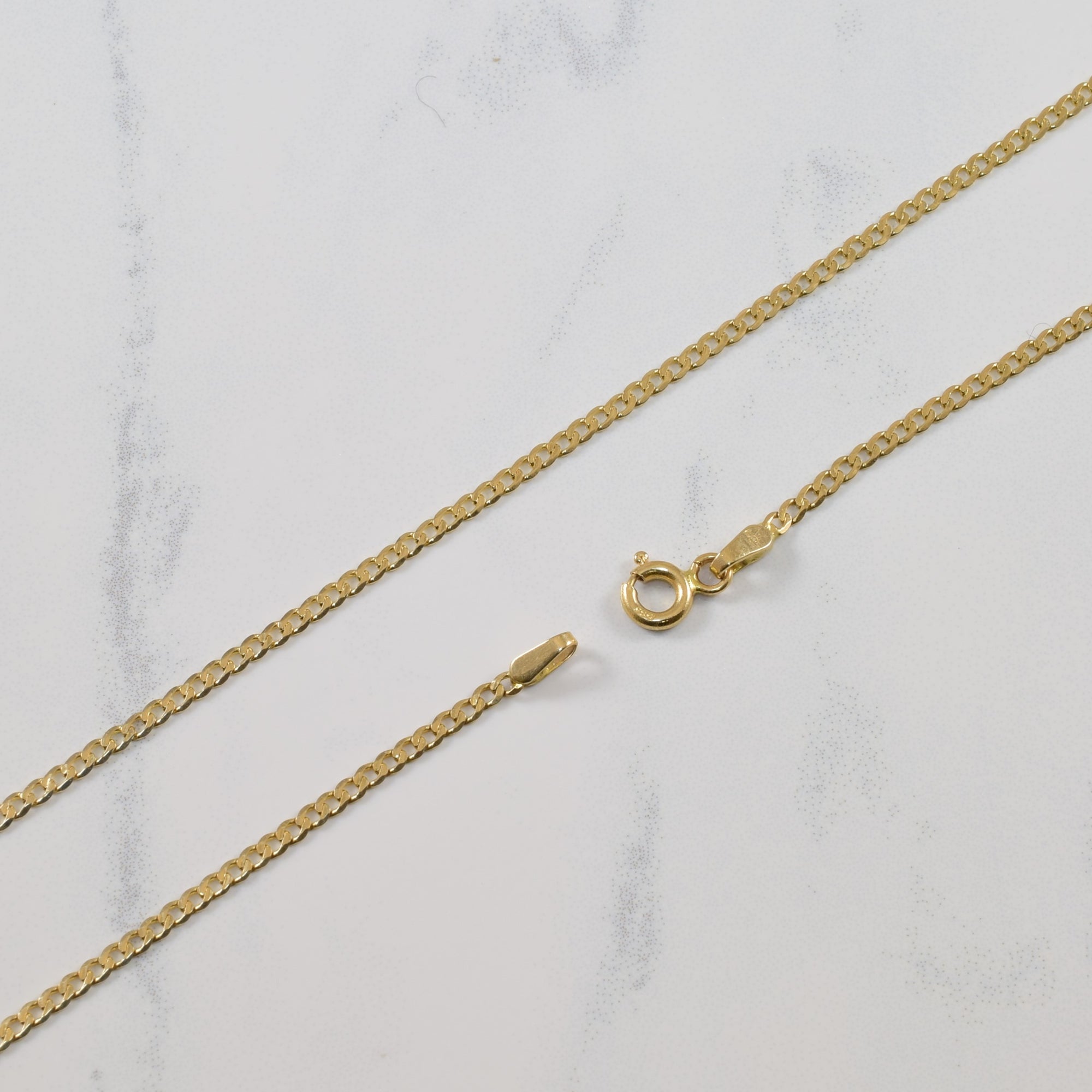 14k Yellow Gold Curb Chain | 20