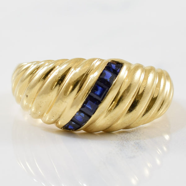 Blue Sapphire Dome Ring | 0.21ctw | SZ 6.5 |