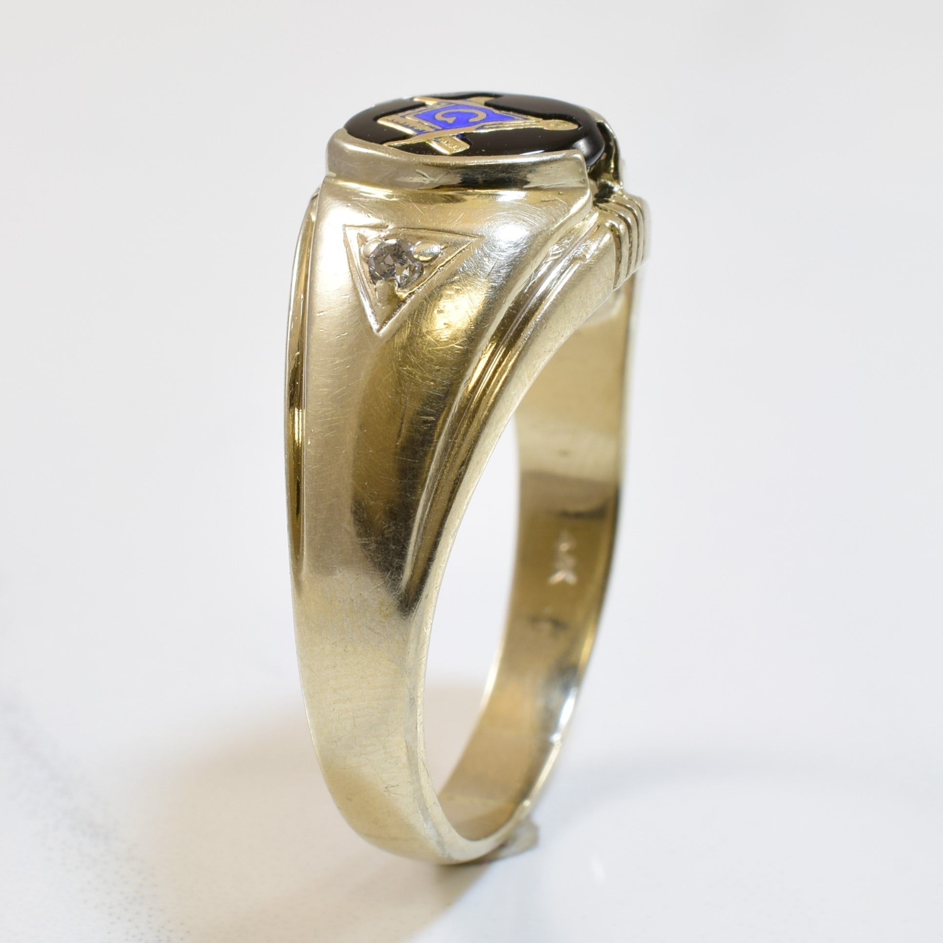 Enamelled Mason Ring | 1.20ct | SZ 13.25 |