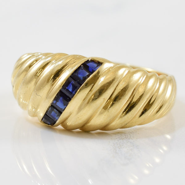 Blue Sapphire Dome Ring | 0.21ctw | SZ 6.5 |