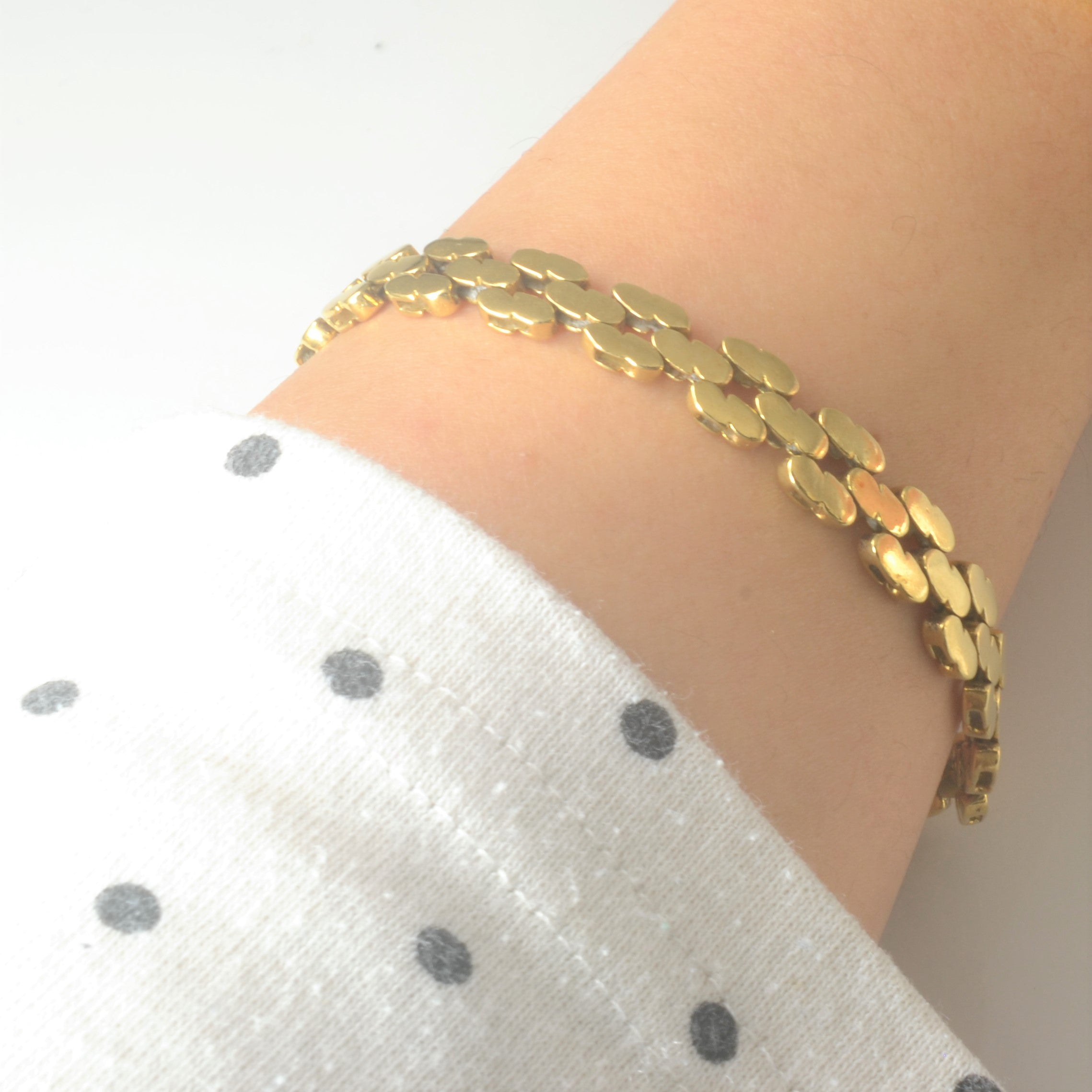 18k Yellow Gold Textured Chain Bracelet | 8" |