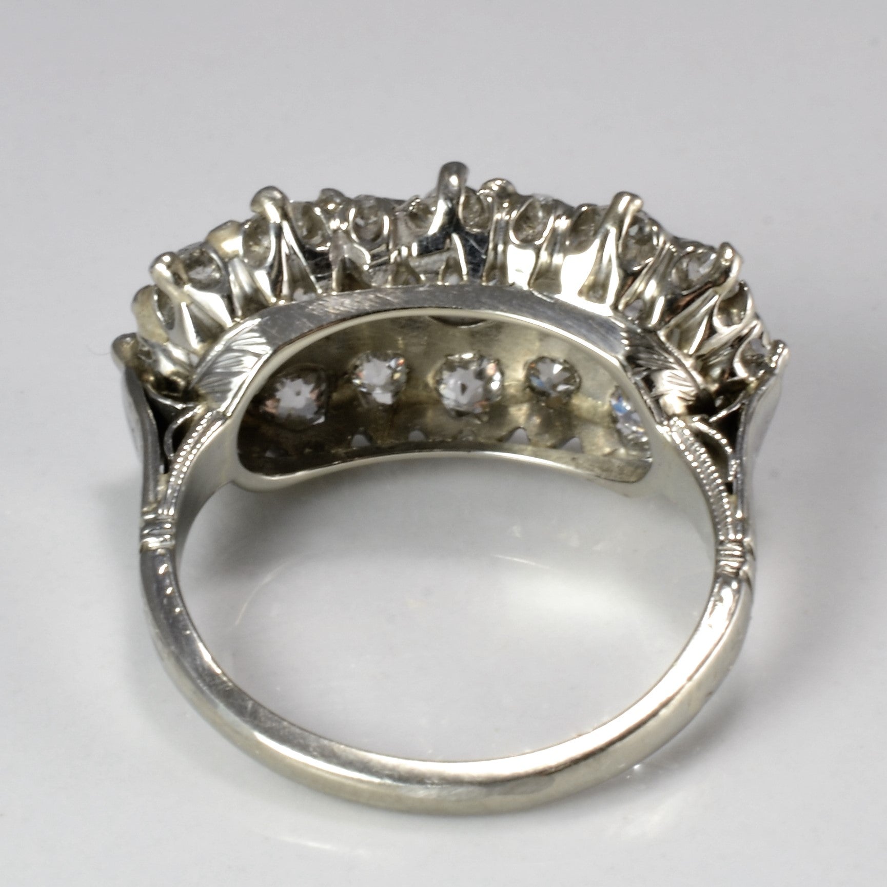 Vintage Cluster Diamond Engagement Ring | 1.49 ctw, SZ 4.5 |