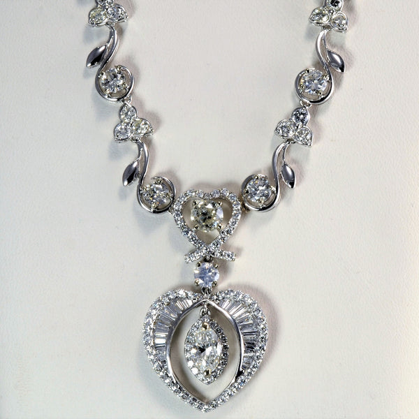 Ornate Art Deco Inspired Diamond Necklace | 6.20 ctw, 18''|