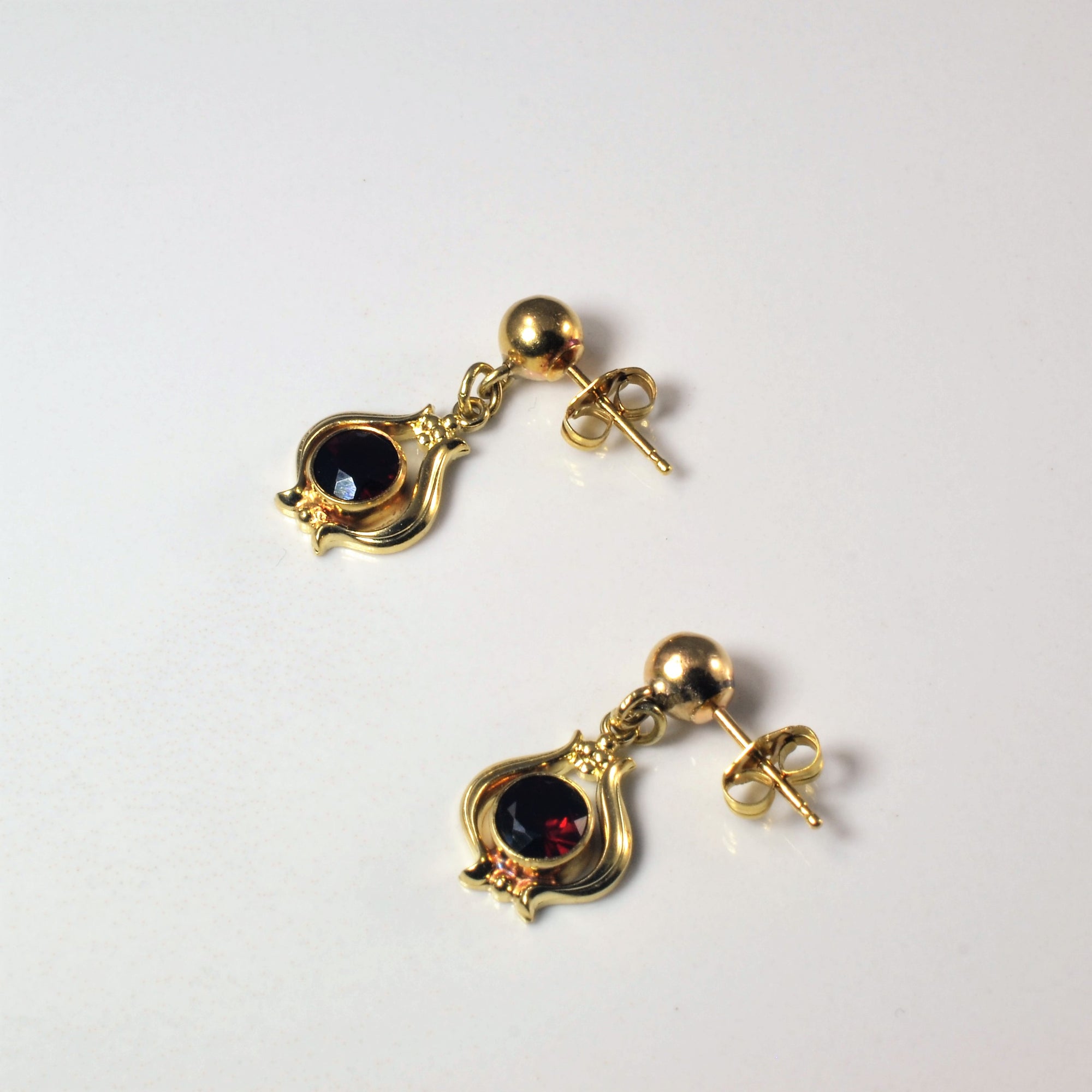 Garnet Drop Stud Earrings | 1.00ctw |
