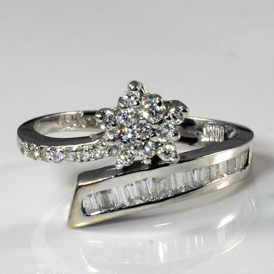 Floral Bypass Diamond Ring | 0.45ctw | SZ 7.75 |