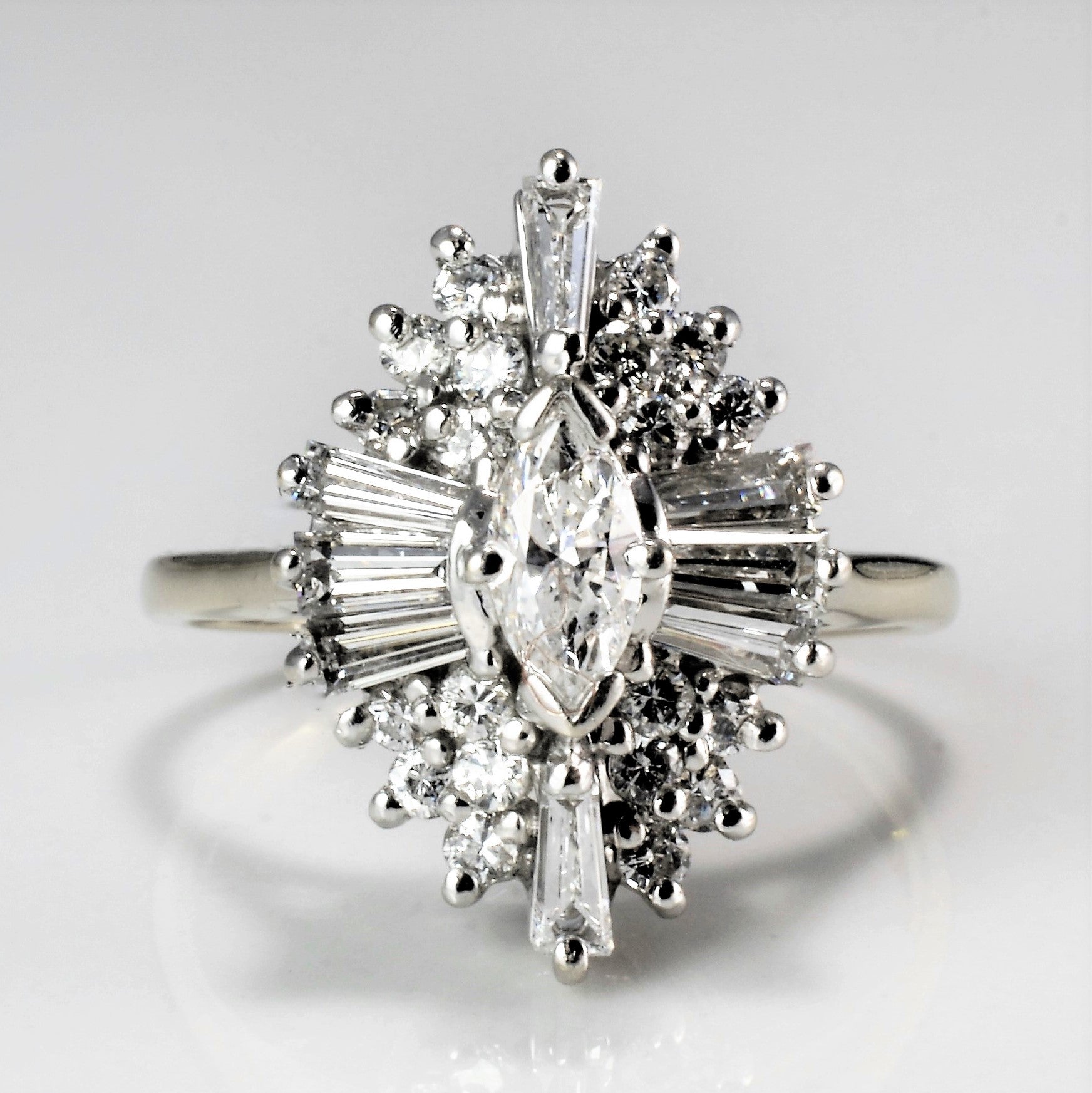 Cluster Diamond Engagement Ring | 1.36 ctw, SZ 5.75 |
