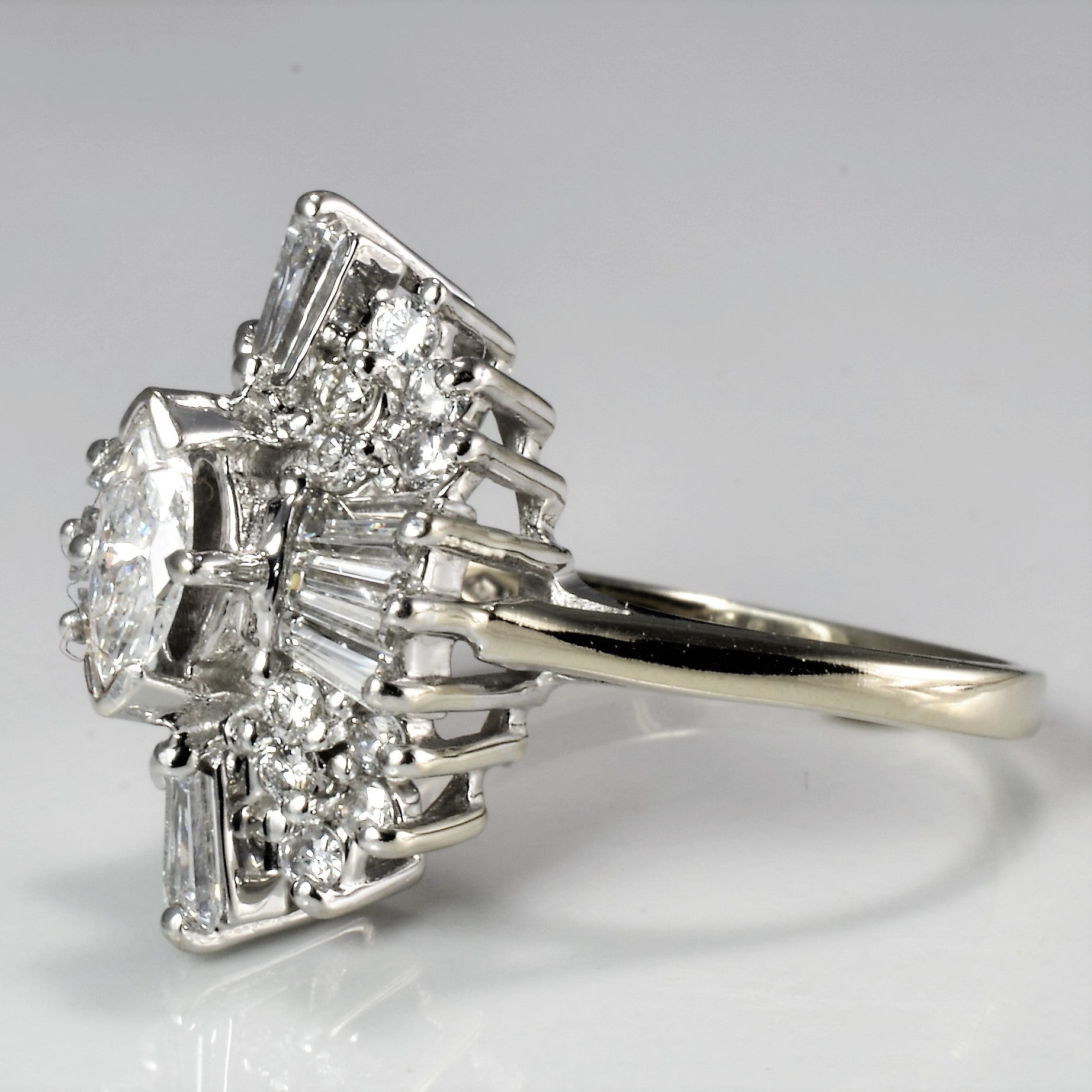 Cluster Diamond Engagement Ring | 1.36 ctw, SZ 5.75 |