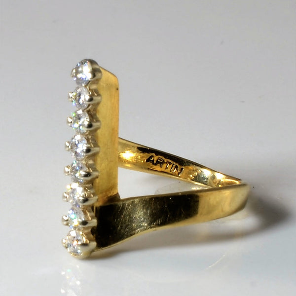 Double Prong Diamond Bar Ring | 0.24ctw | SZ 3.25 |