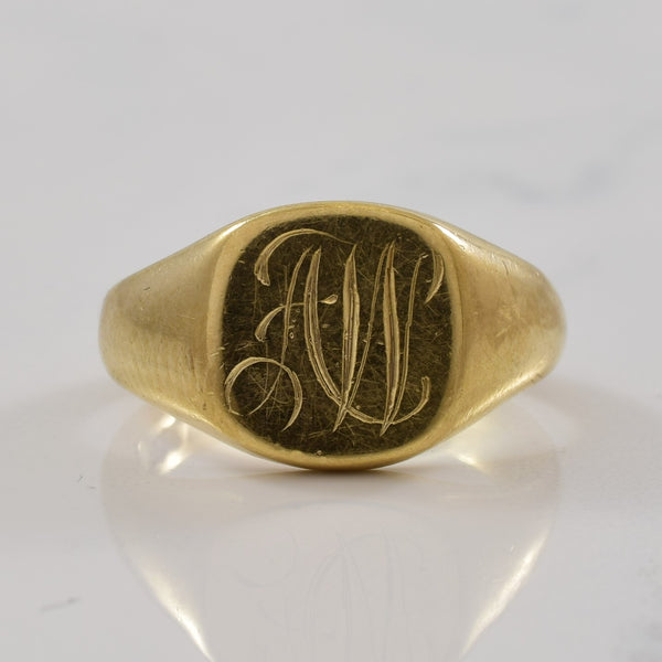 1960s Engraved 'AW' Signet Ring | SZ 2.5 |