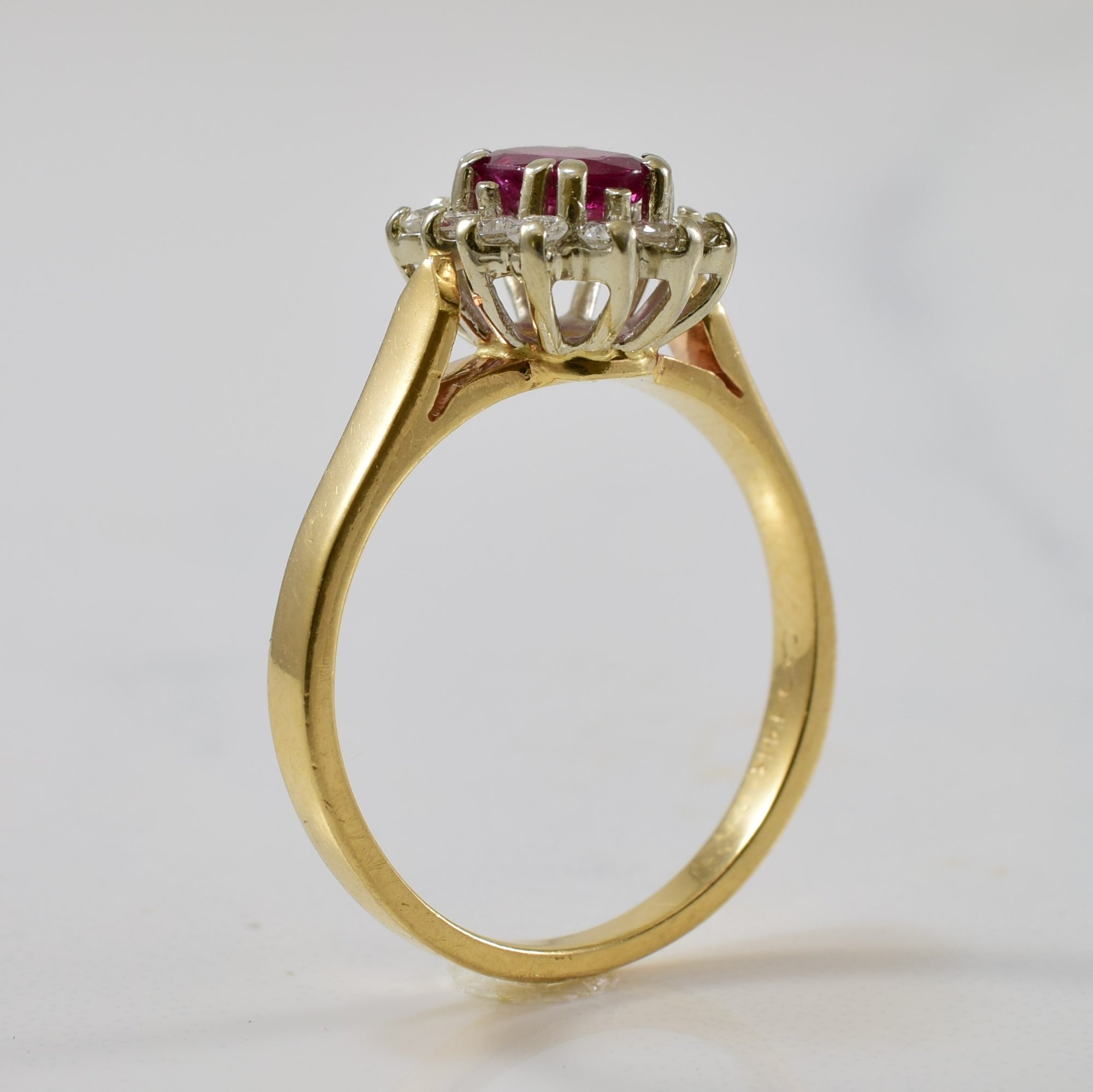 Oval Ruby & Diamond Halo Ring | 0.50ct, 0.24ctw | SZ 6.25 |