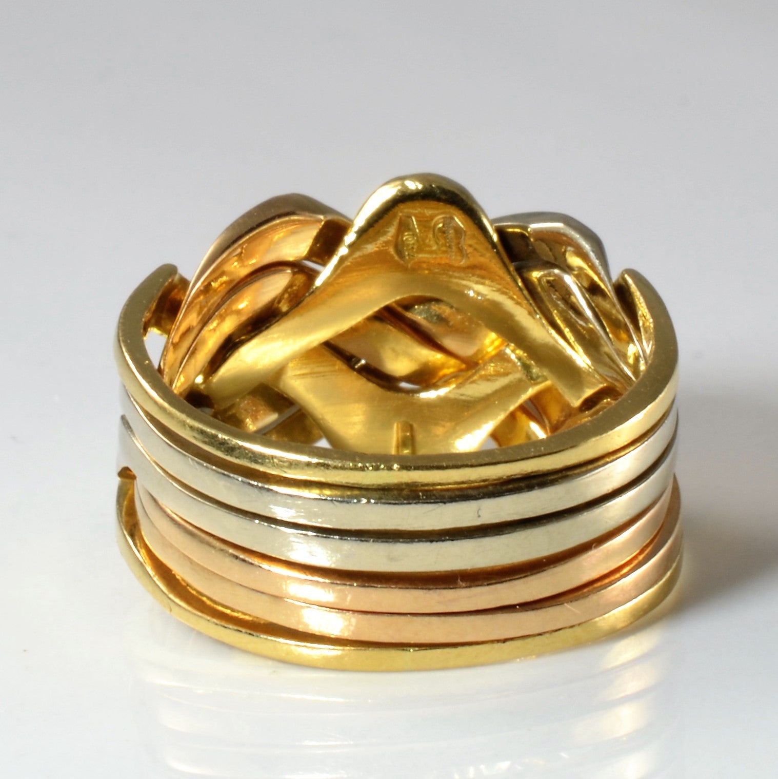 Tri Tone Gold Puzzle Ring | SZ 7.5 |