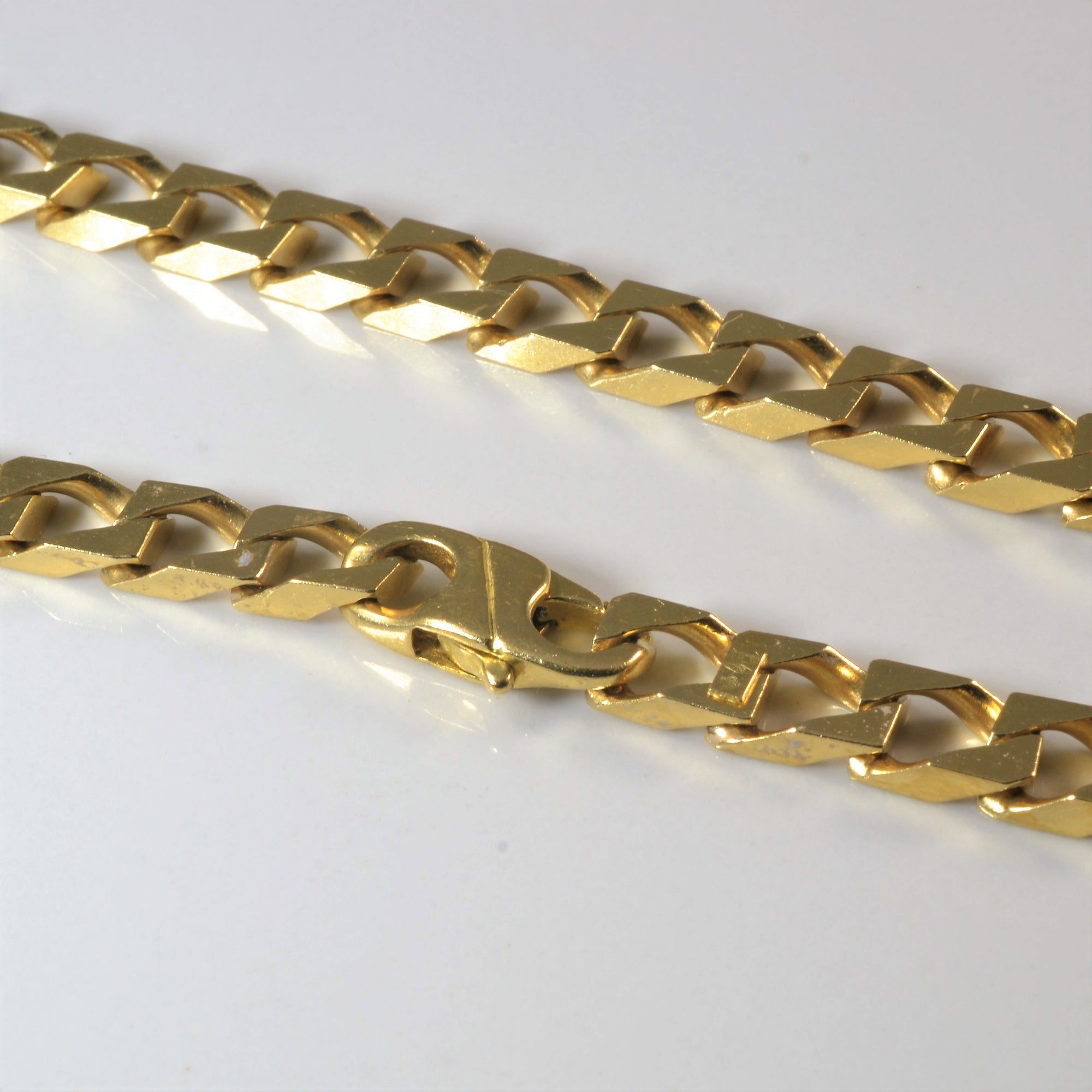 18k Square Curb Link Chain | 17