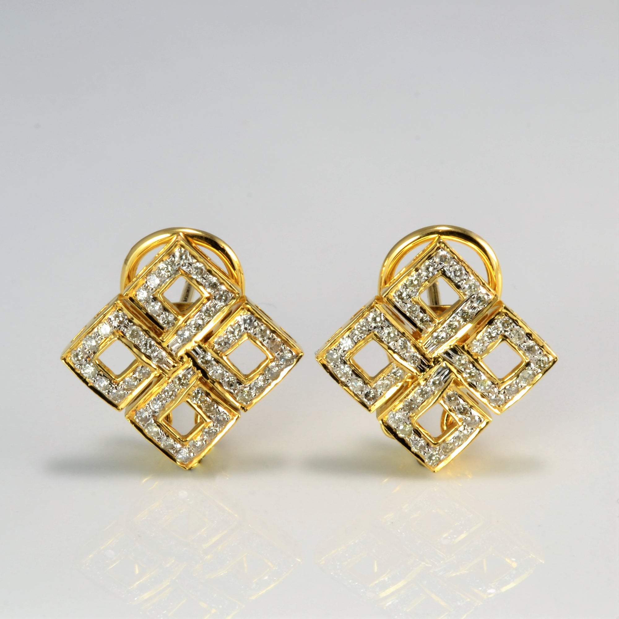 Textured Diamond Clip Earrings | 1.06 ctw |