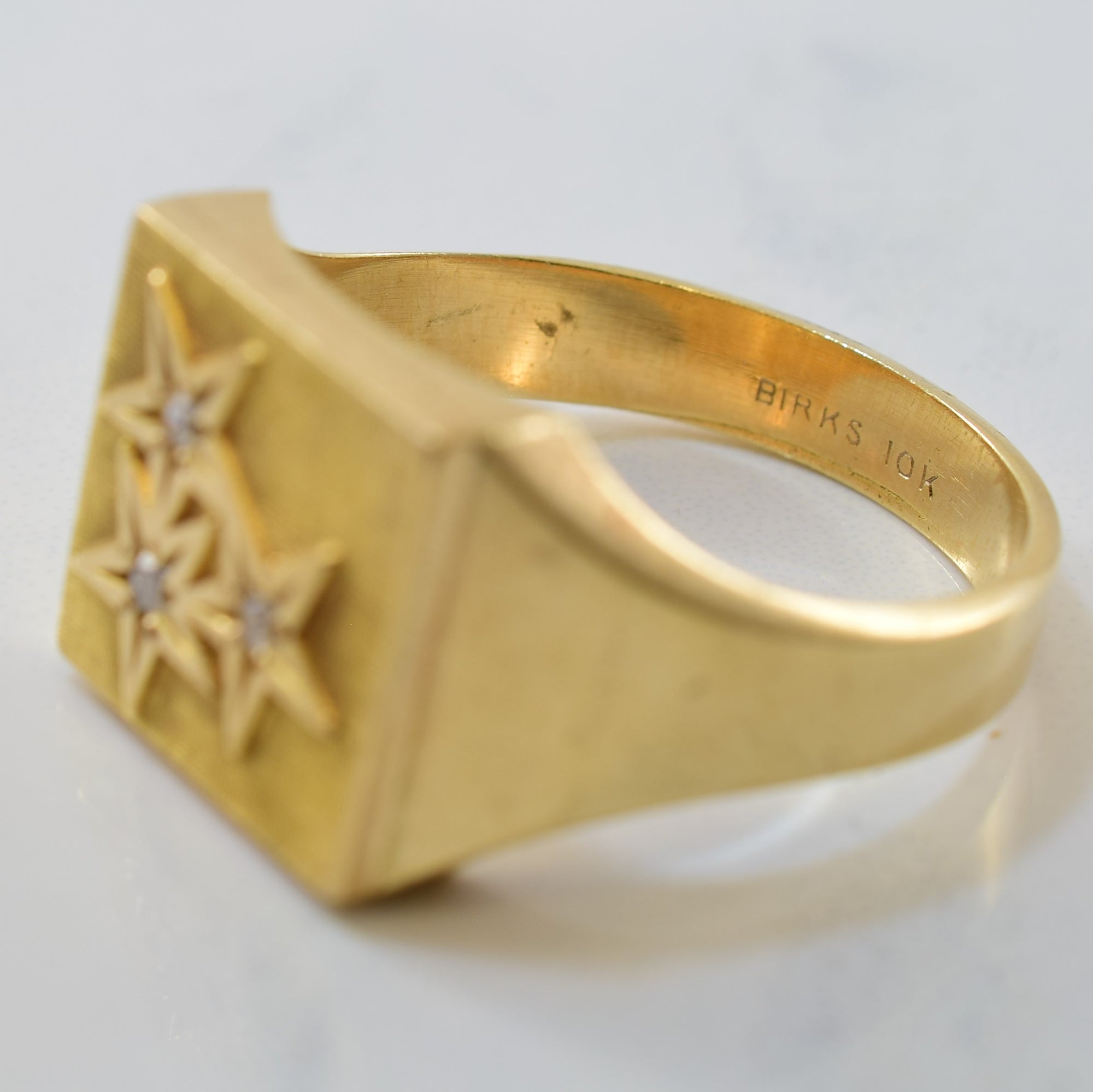 'Birks' Star Signet Ring | 0.04 ctw | SZ 9.75 |