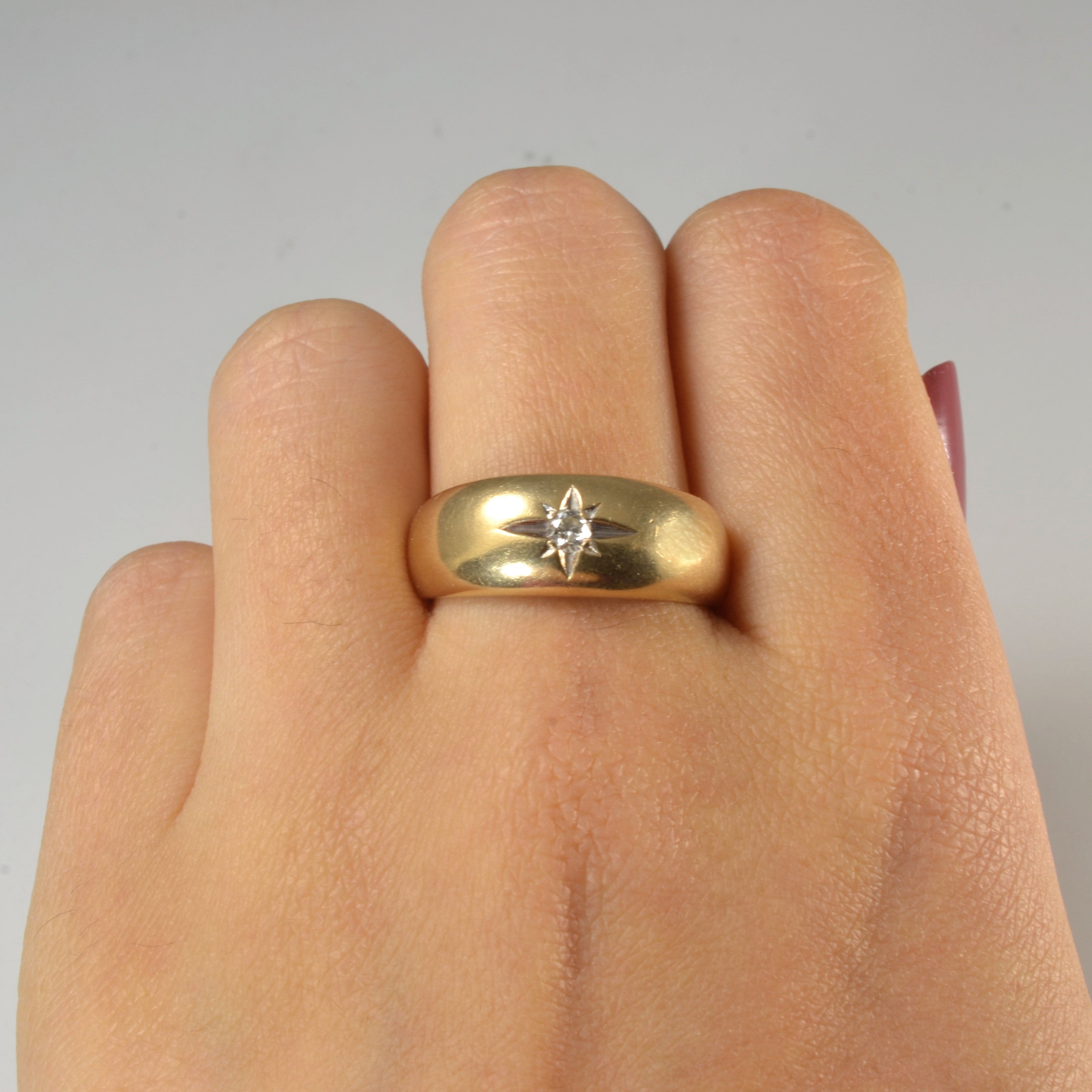 Bague solitaire diamant Starburst | 0,09 ct | Taille 9,5 | 