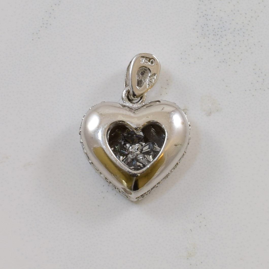 Pave Princess Diamond Heart Pendant | 0.43ctw |