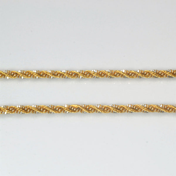 18k Two Tone Gold Rope Chain | 20