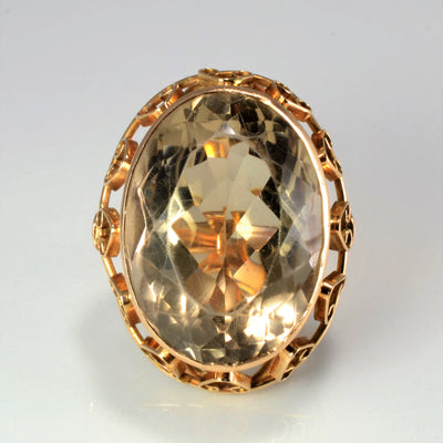 Bezel Set Quartz Wide Dome Ring | SZ 6.25 |