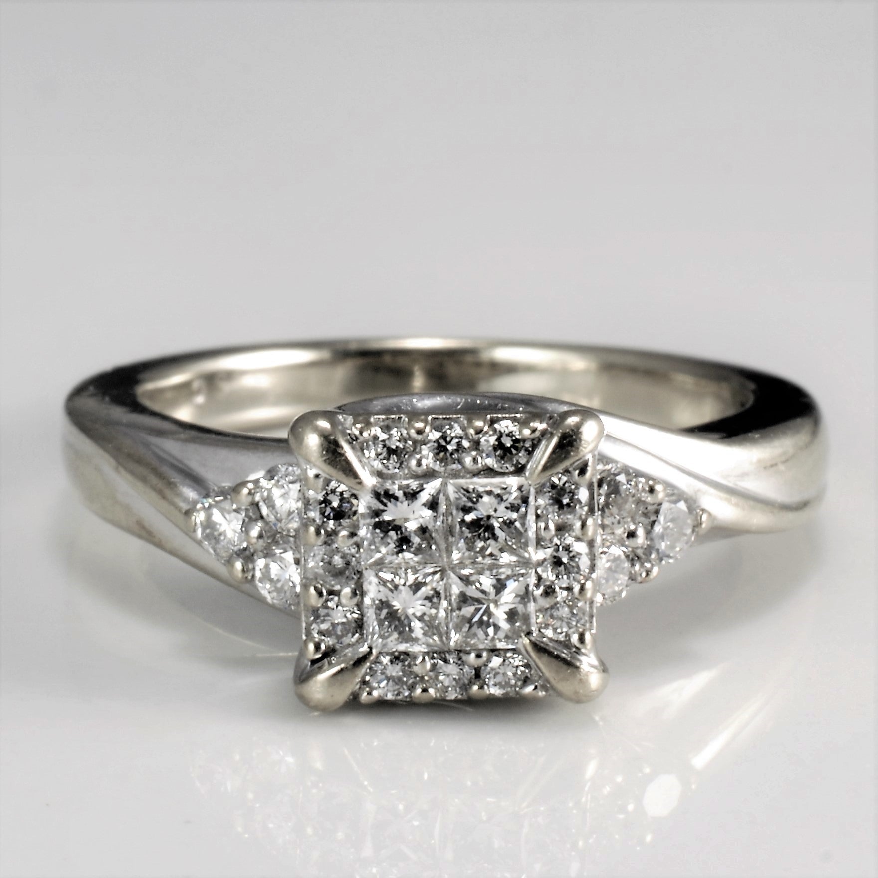 High Set Cluster Diamond Engagement Ring | 0.46 ctw , SZ 5.75 |