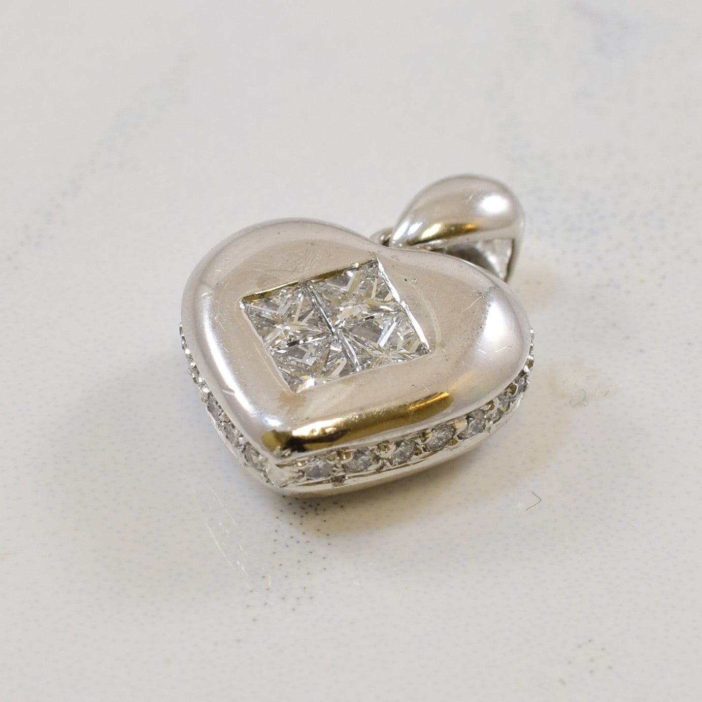 Pave Princess Diamond Heart Pendant | 0.43ctw |