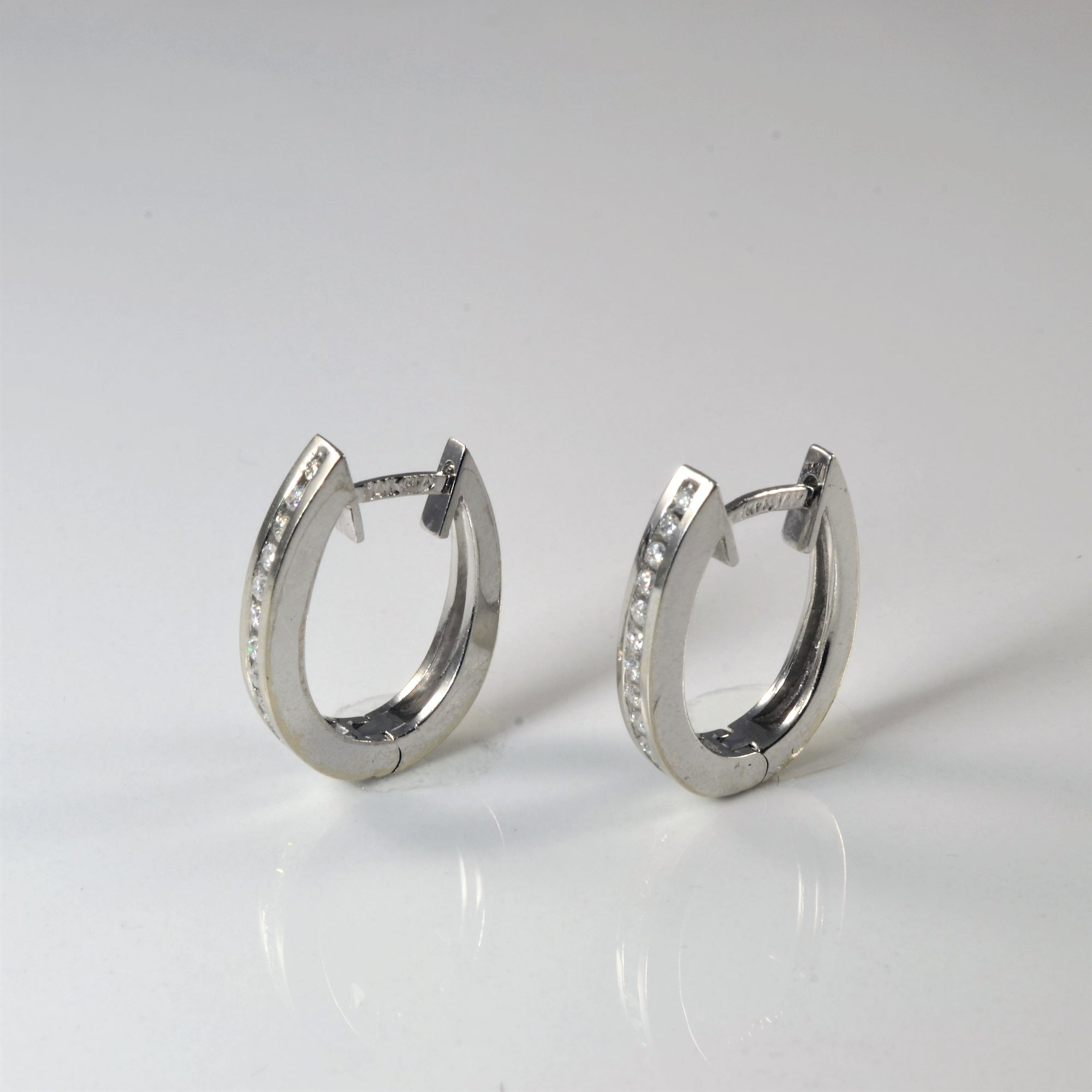 Channel Diamond Hoops Earrings | 0.28ctw |