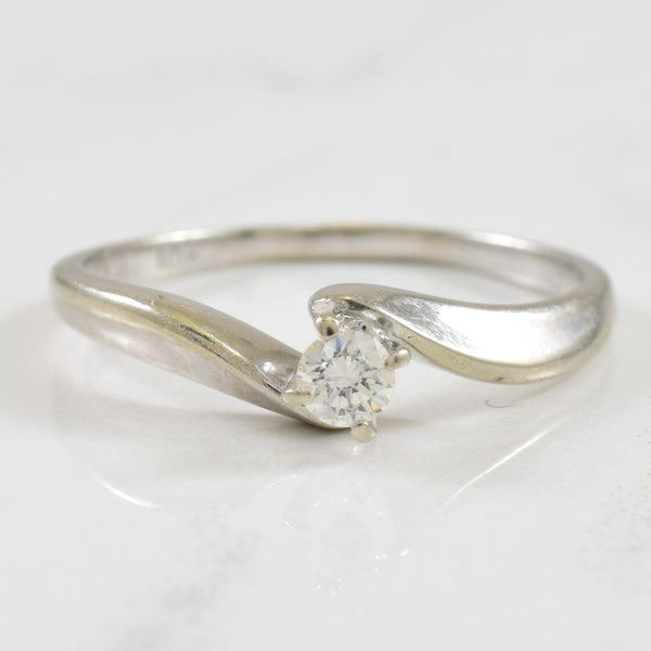Solitaire Diamond Bypass Ring | 0.10ct | SZ 7 |
