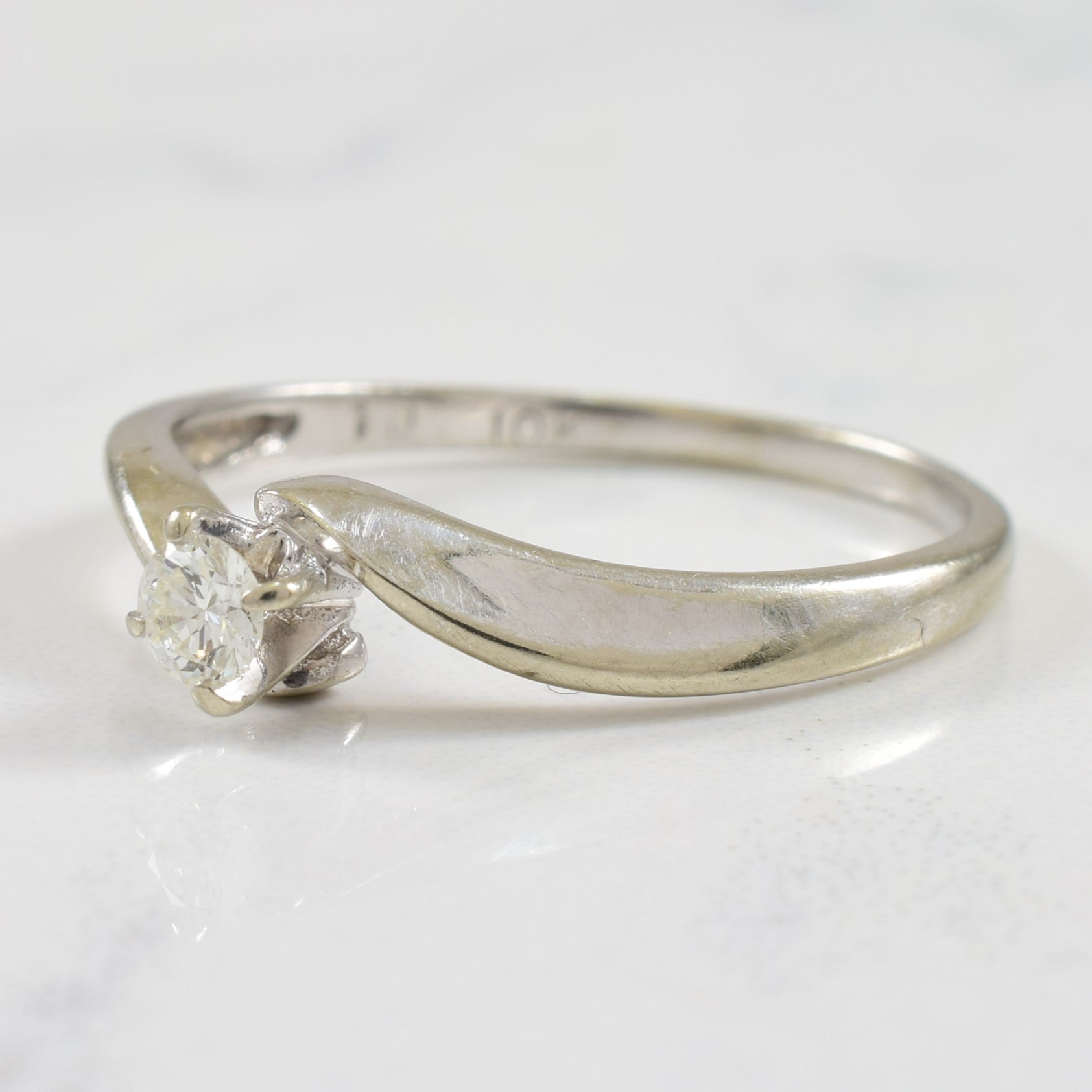 Solitaire Diamond Bypass Ring | 0.10ct | SZ 7 |