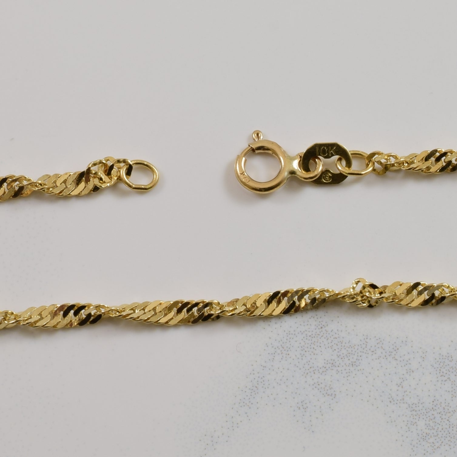 10k Yellow Gold Singapore Chain | 17.5