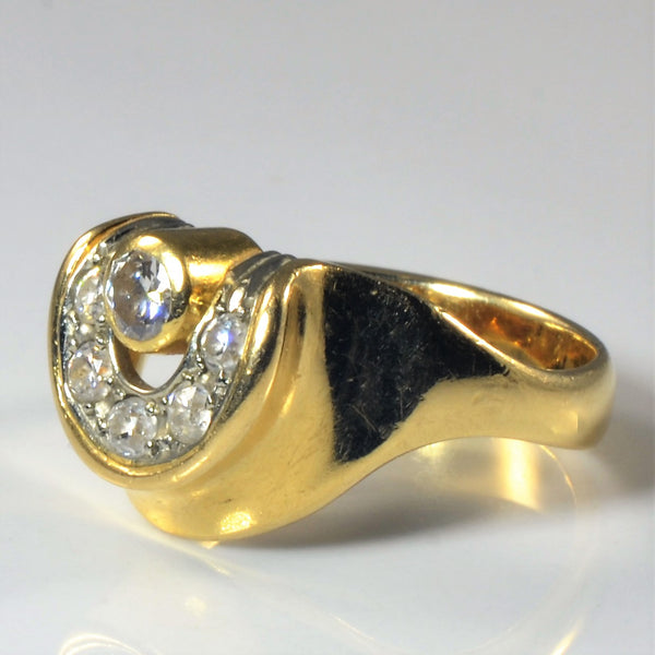 Bezel Set Diamond Horseshoe Ring | 0.50ctw | SZ 8.25 |
