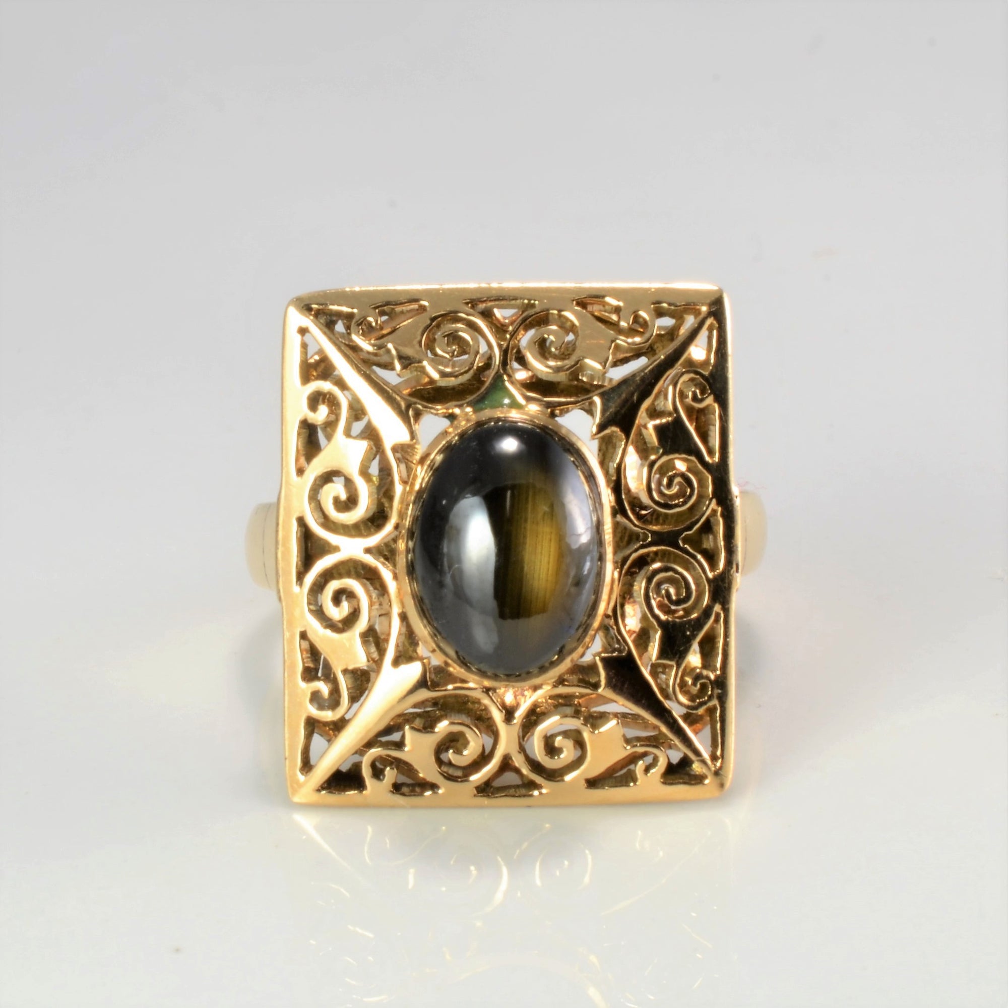Filigree Bezel Set Star Sapphire Ring | SZ 6.75 |