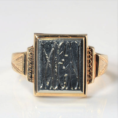 Initial 'MCN' Two Tone Signet Ring | SZ 9.75 |