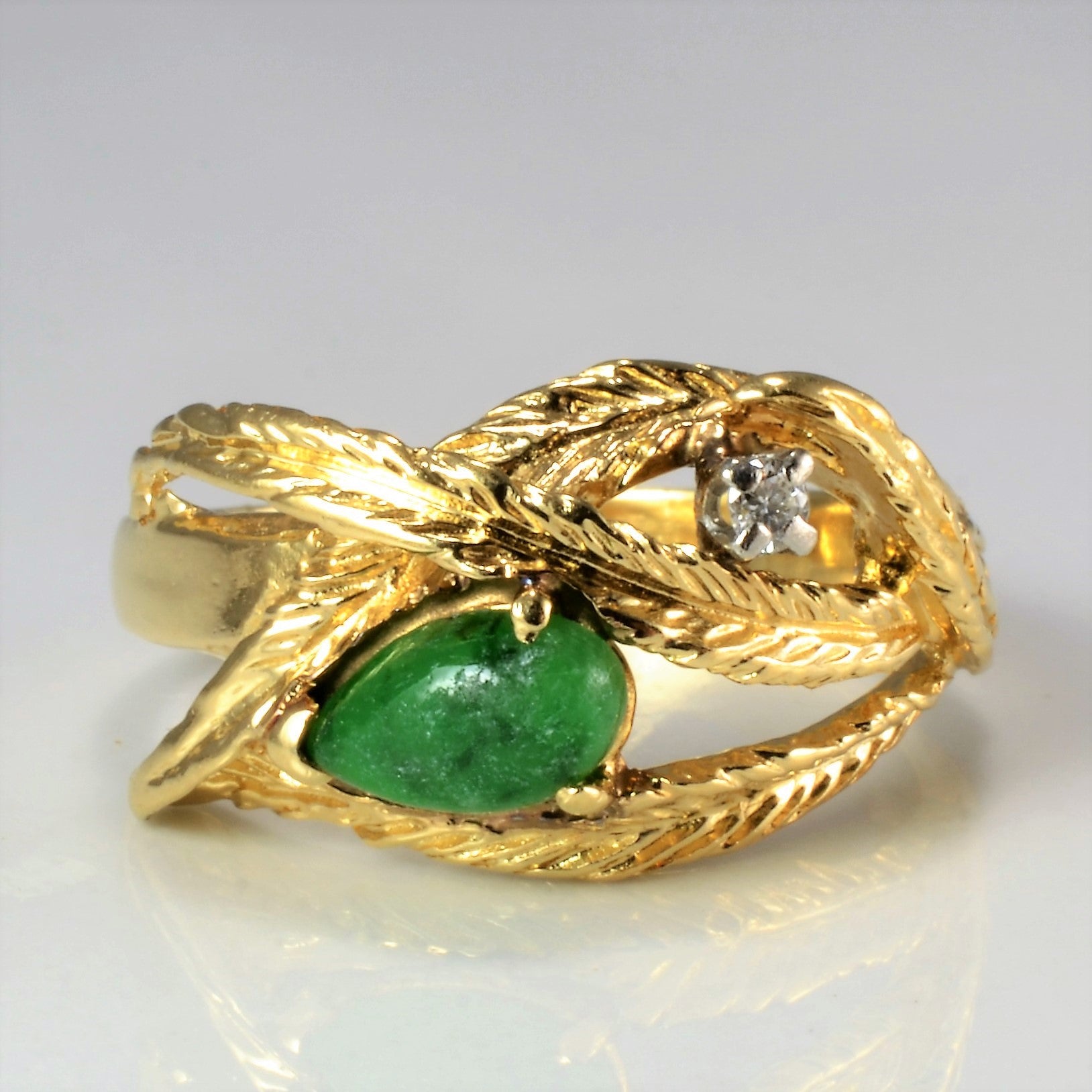 Textured Bypass Gemstone Ring | 0.03 ctw, SZ 8.5 |
