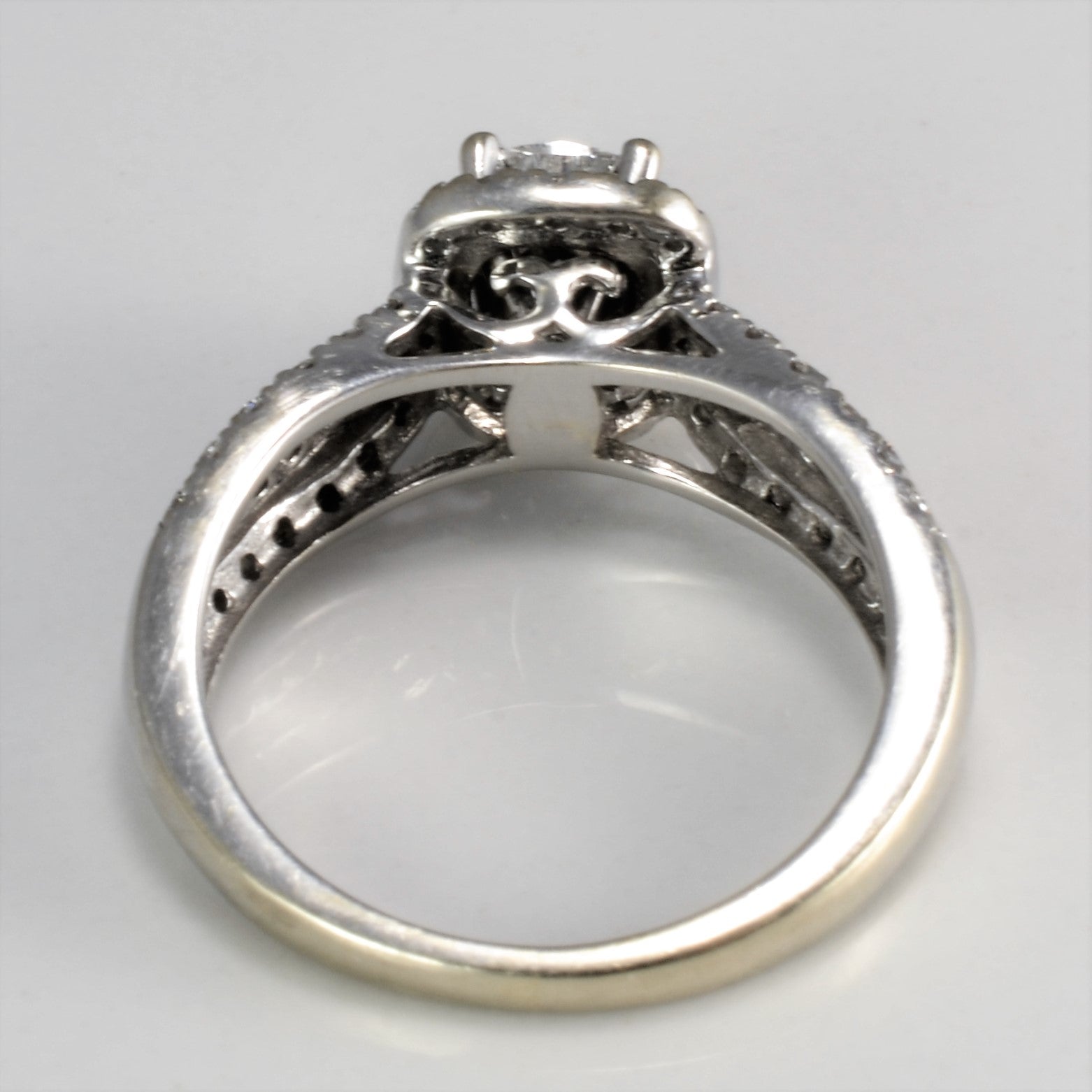 Pave Set Diamond Halo Style Engagement Ring | 1.01 ctw, SZ 5.25 |